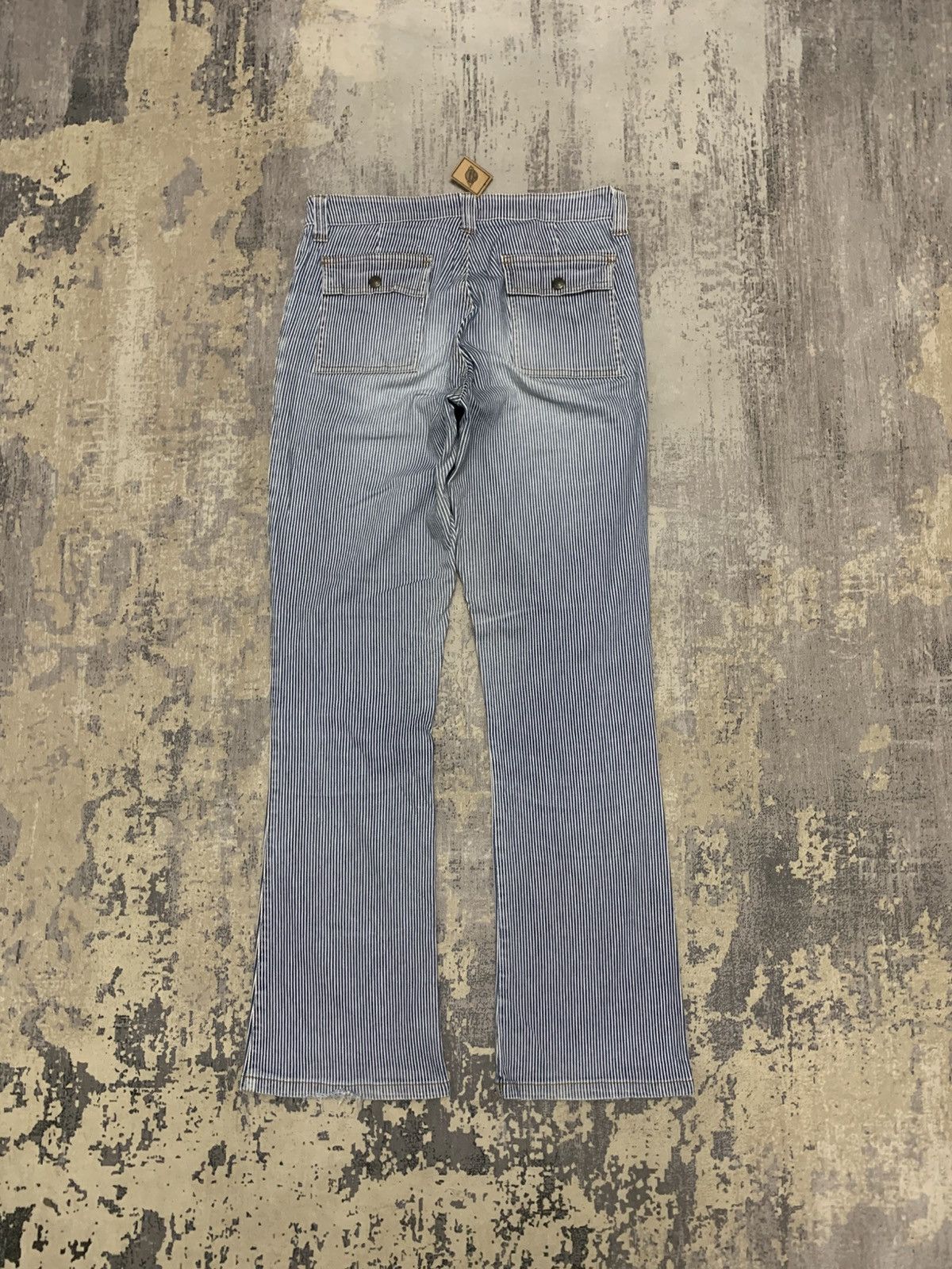 Japanese Brand Flared Lib-Ase Japan Hickory Striped Bush Pant Jeans Size US 31 - 7 Thumbnail
