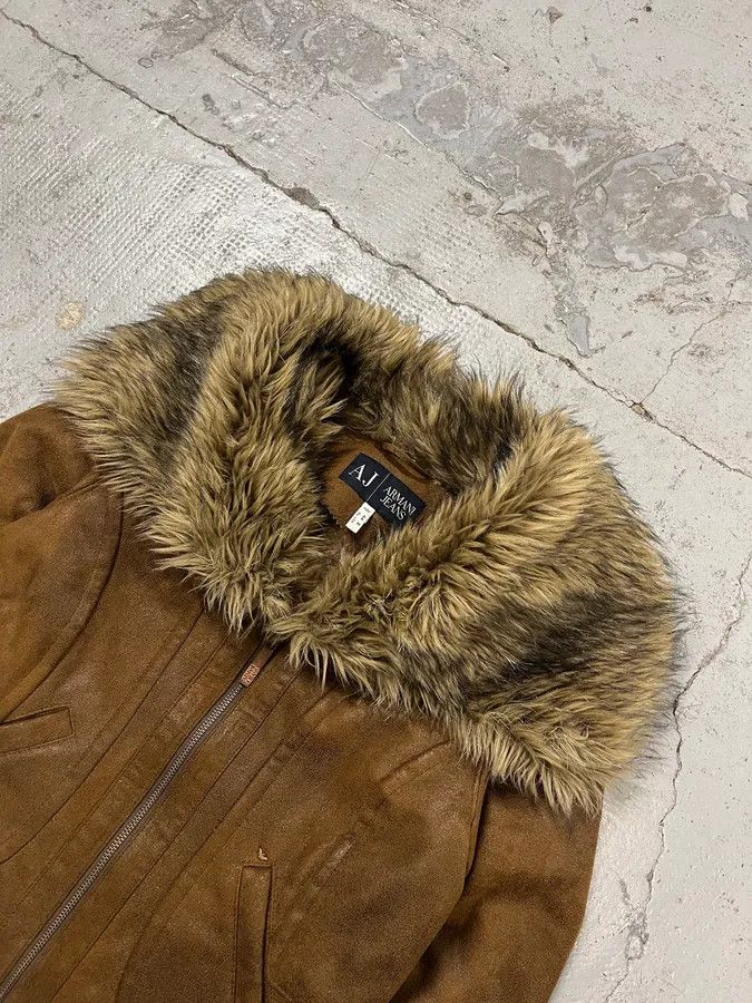 Armani Armani Faux Fur Collar Brown Leather Jacket Size M / US 6-8 / IT 42-44 - 5 Thumbnail