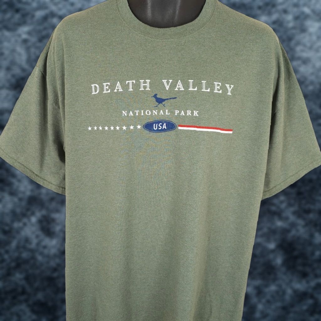 Gildan Death Valley Shirt Mens 2XL Green National Park Travel Destination Tee Size US XXL / EU 58 / 5 - 1 Thumbnail