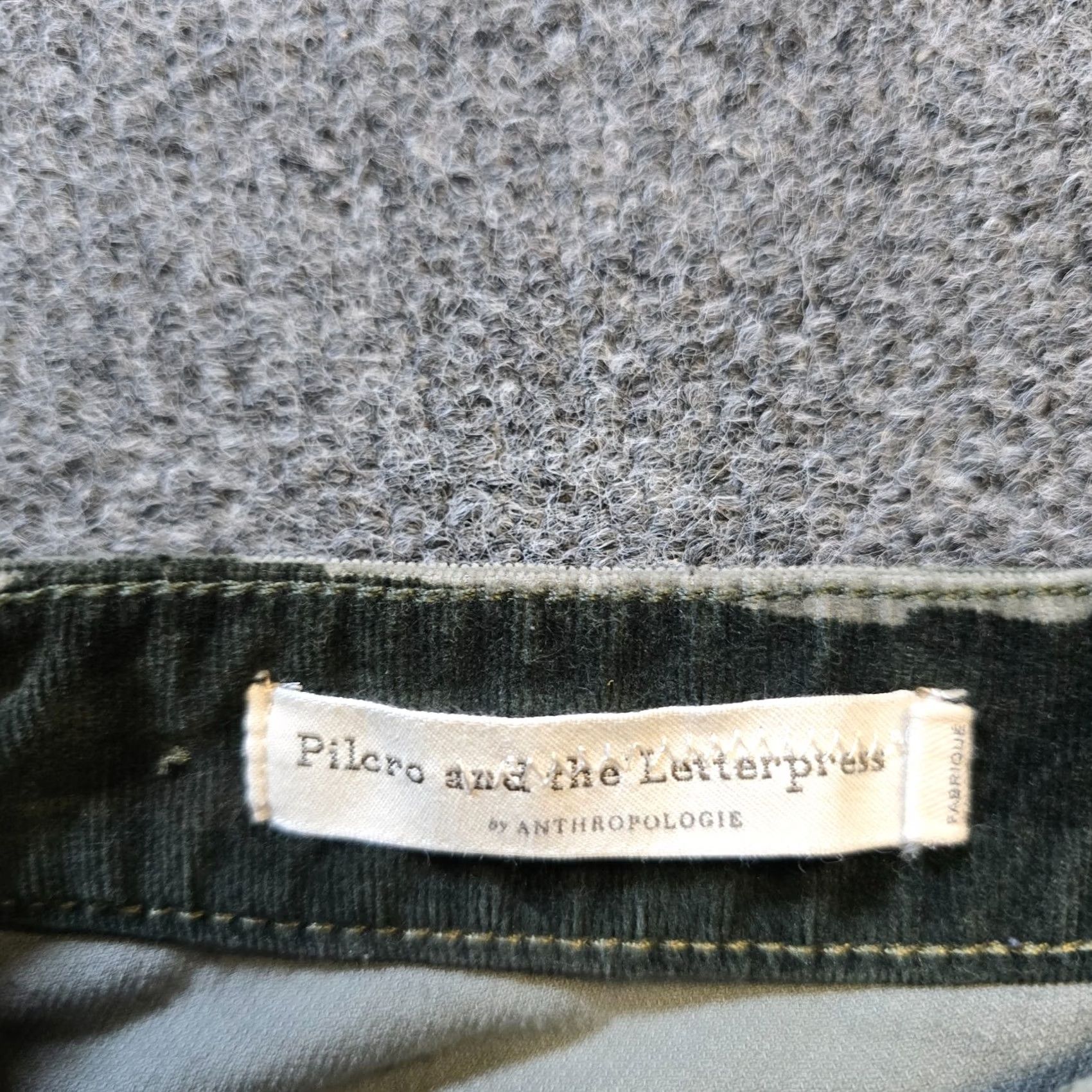Vintage Pilcro Pants Womens 26 Green Camo Corduroy High Rise Skinny Casual Anthro Pants Size 26" / US 2 / IT 38 - 3 Thumbnail