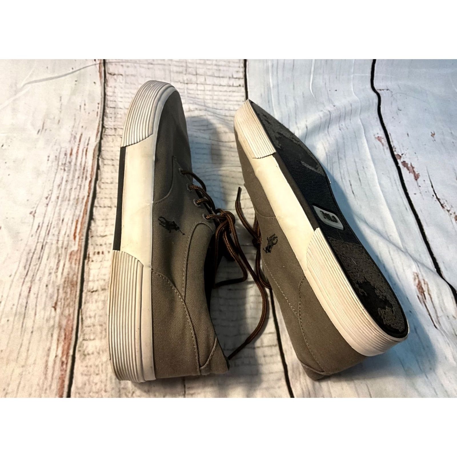Ralph Lauren Polo Ralph Lauren Keaton Canvas Lace Up Pony Sneaker Mens 11.5 D Beige Casual Shoes Sneaker Men Size US L / EU 52-54 / 3 - 6 Thumbnail