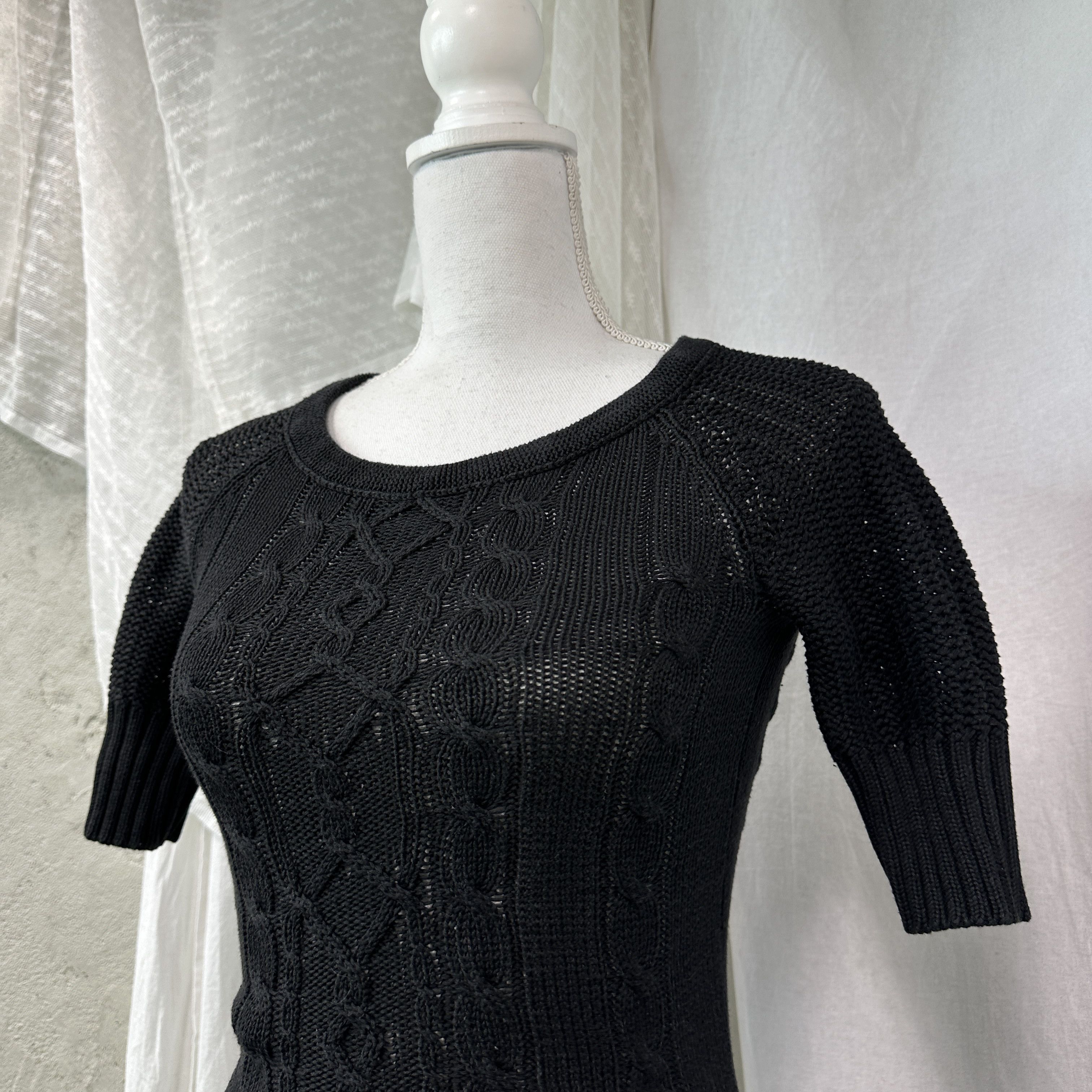 Vintage Vintage Grunge Knitted Fitted Short Sleeve Sweater Y2K Size XS / US 0-2 / IT 36-38 - 5 Thumbnail