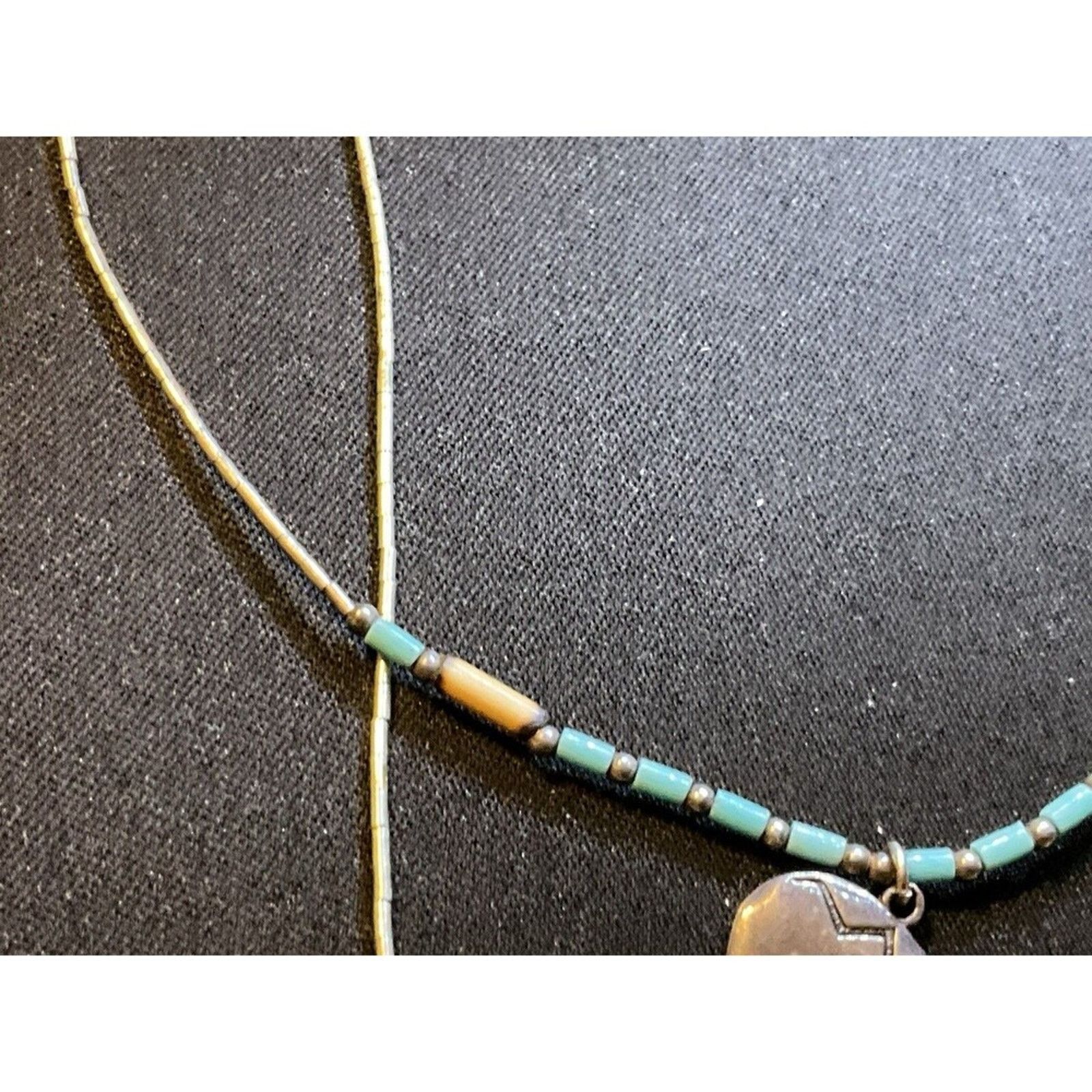 Other 14in 925 Liquid Silver Turquoise Native Bear Barrel Clasp Size ONE SIZE - 4 Thumbnail