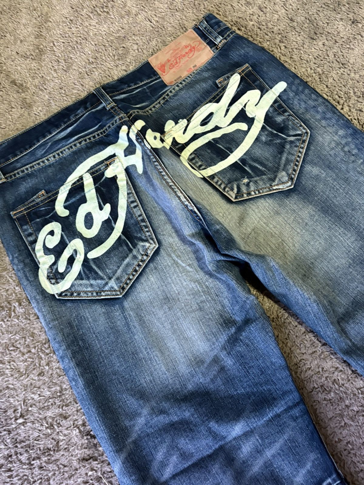Ed Hardy Vintage Rhinestone Embroidered Y2K Ed Hardy Dragon Jeans Size US 36 / EU 52 - 9 Thumbnail