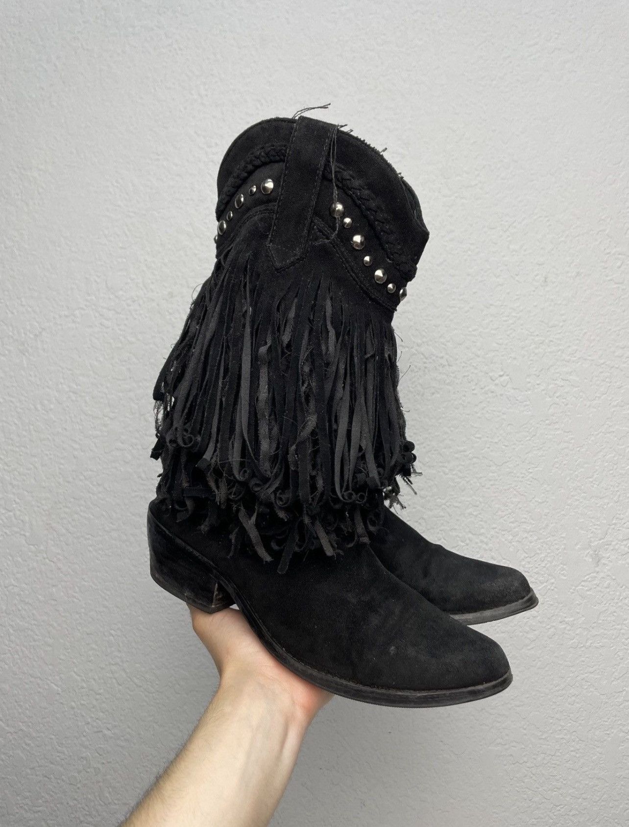 If Six Was Nine Vintage Italian AS 98 Rick Owens Style Leather Biker Boots Size US 8 / IT 38 - 2 Thumbnail