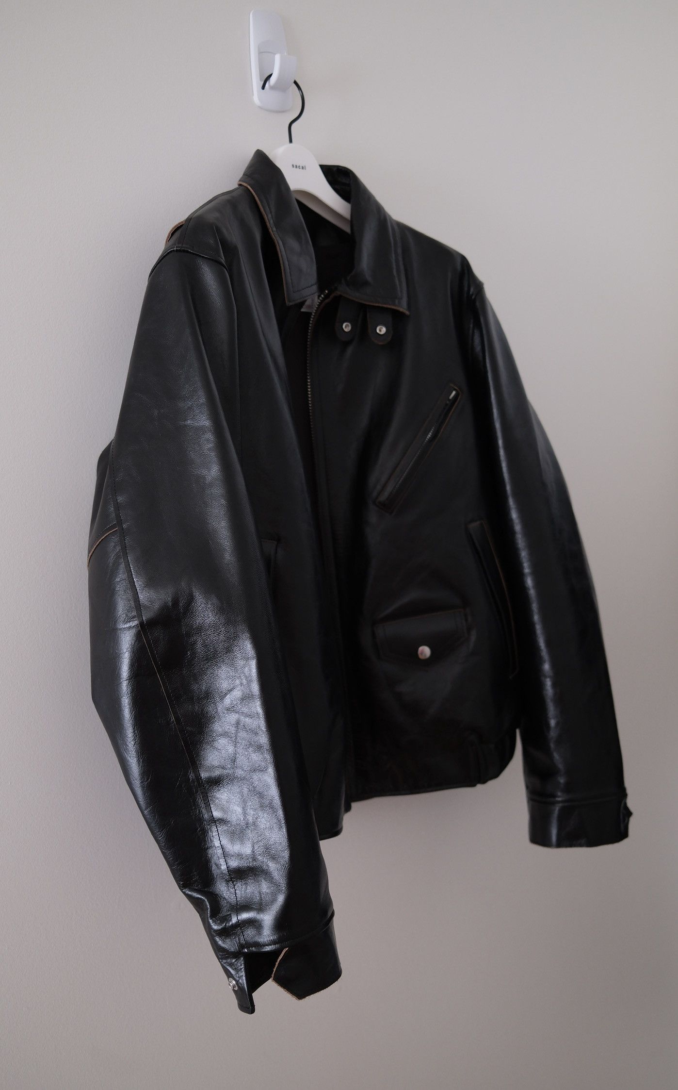 Sacai SS25 Leather Jacket Size US XL / EU 56 / 4 - 2 Thumbnail