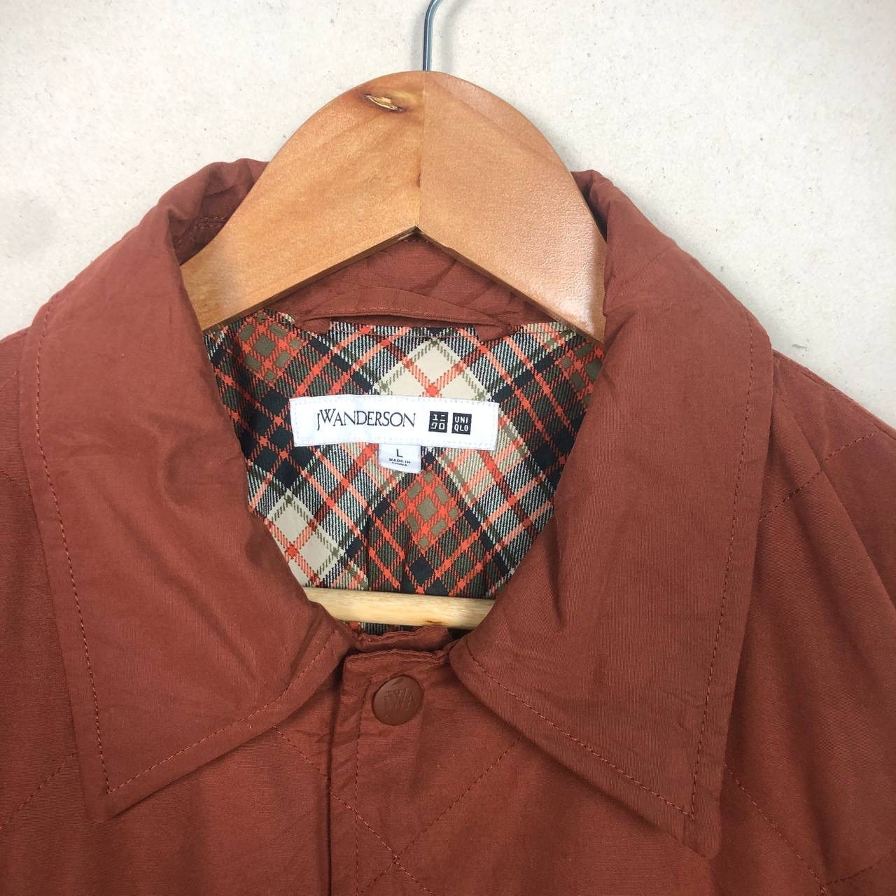 JW Anderson JW Anderson X Uniqlo Quilted Brown Checked Jacket Size US L / EU 52-54 / 3 - 4 Thumbnail