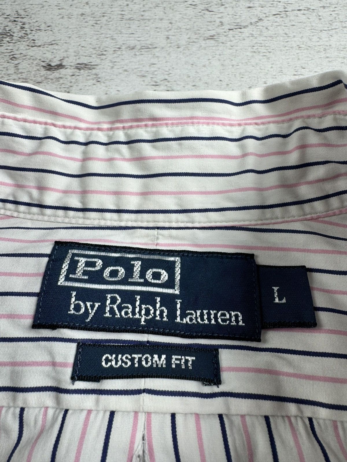 Polo Ralph Lauren Polo Ralph Lauren White Pink Large Size Button Striped Classic LongSleeve Shirt Size US L / EU 52-54 / 3 - 9 Thumbnail