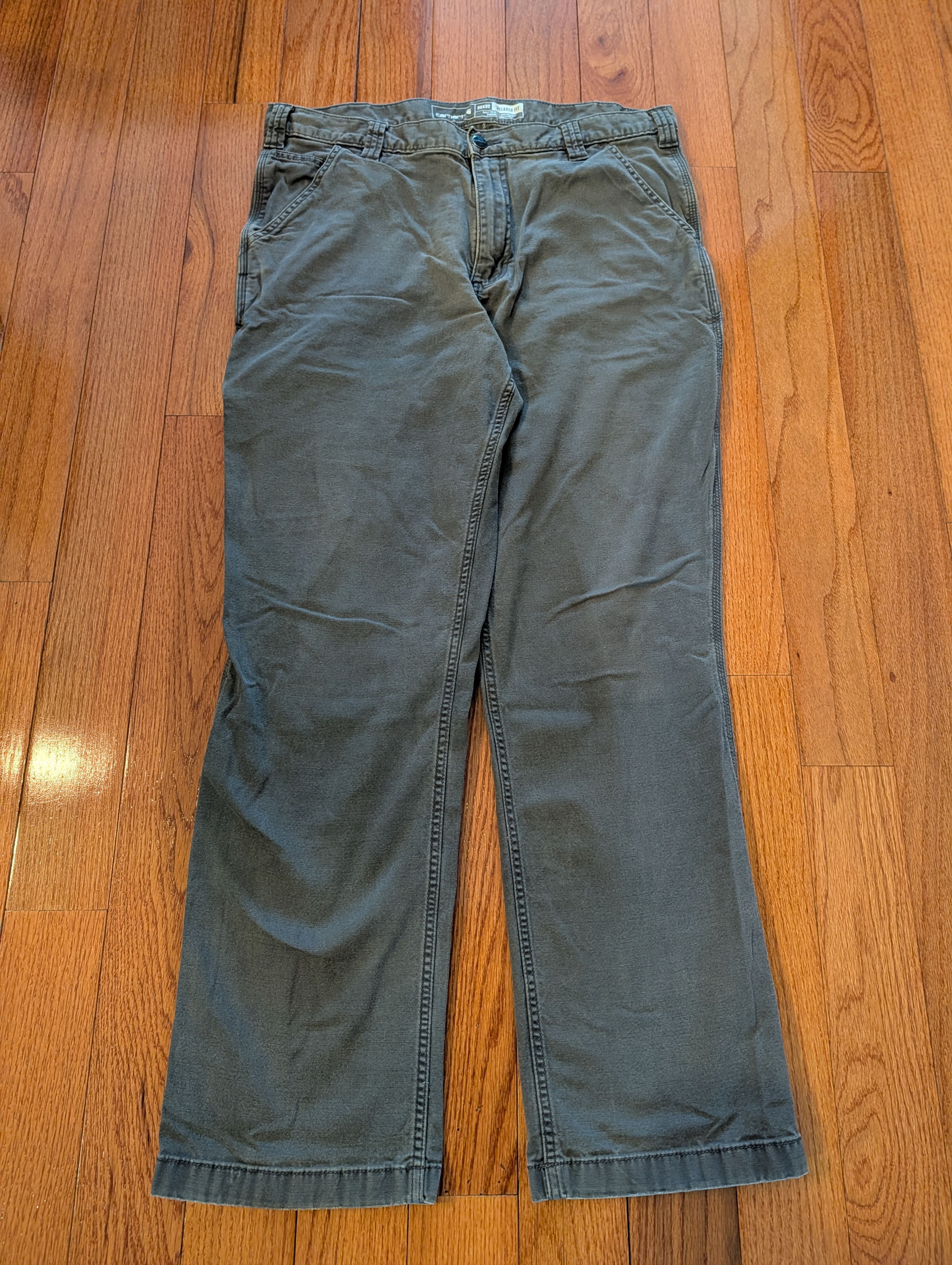 Carhartt Carhartt Relaxed Fit Work Pants Gray Canvas 38x30 (M: 35x30) Size US 38 / EU 54 - 4 Thumbnail