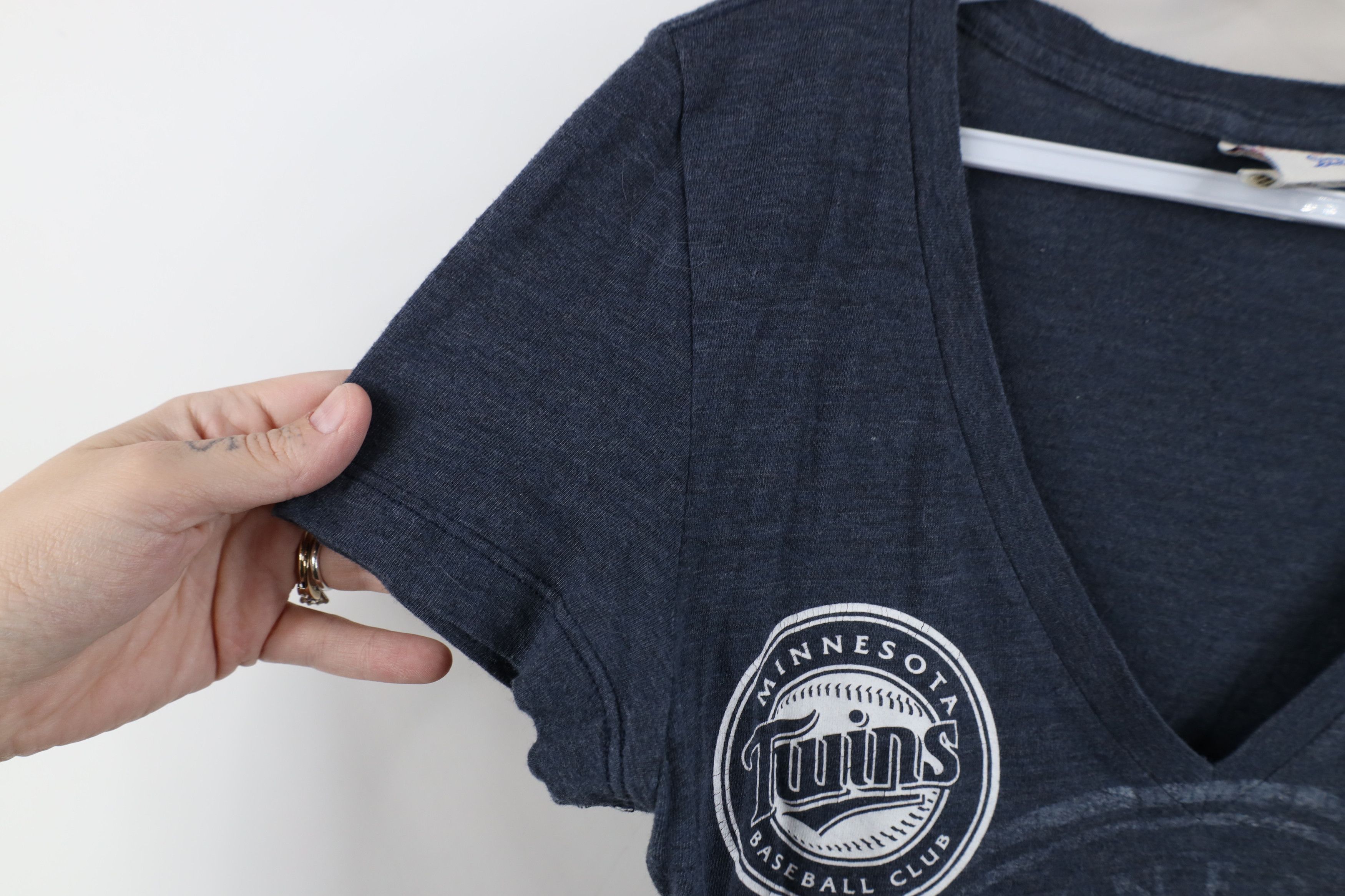Vintage Retro Y2K Twins Baseball Jersey Knit V-Neck T-Shirt Size M / US 6-8 / IT 42-44 - 8 Thumbnail