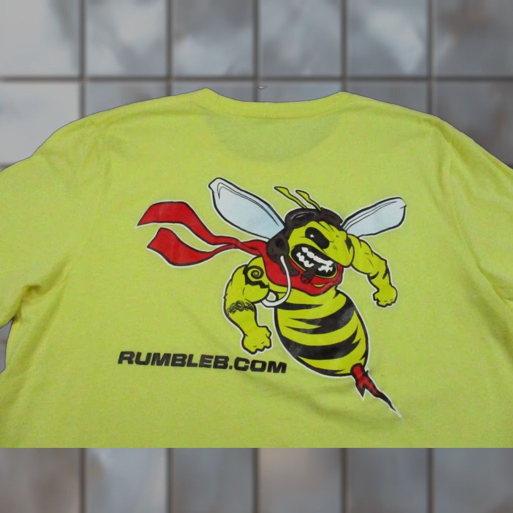 Vintage Rumble Bee Shirt Mens Large Yellow Graphic Bee Tee Bella Canvas Size US L / EU 52-54 / 3 - 1 Thumbnail