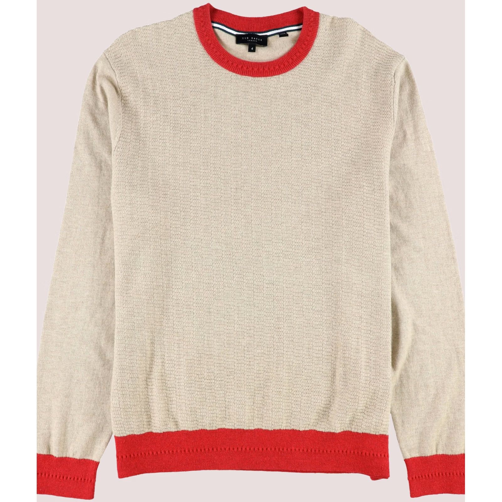Ted Baker Ted Baker Mens Accent trim Knit Sweater Red Large Size US L / EU 52-54 / 3 - 1 Thumbnail