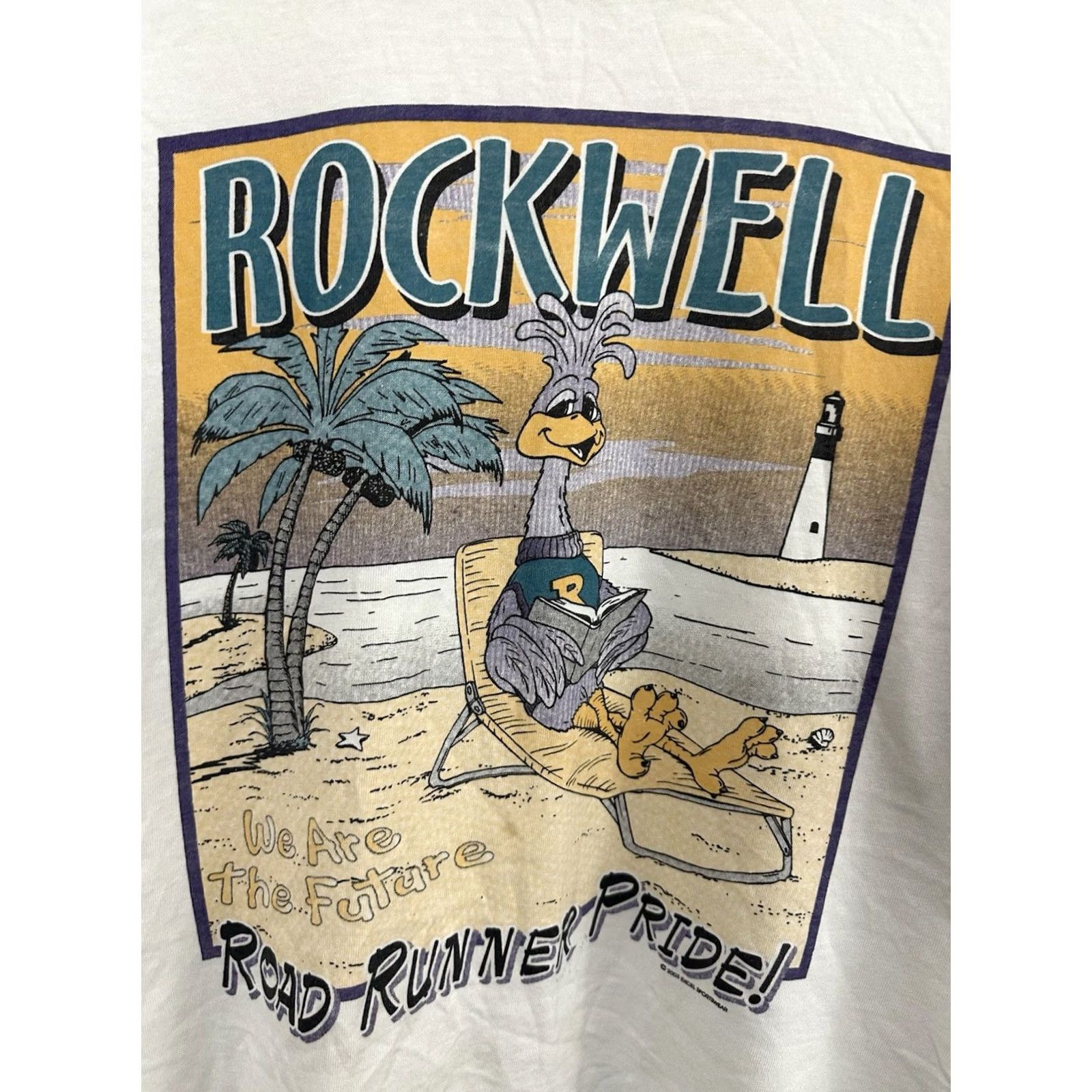Jerzees VTG Rockwell Road Runner Pride Long Sleeve T-Shirt L Mens White JERZEES Rockwell Road Runner Pride Distressed Workwear Thrashed 90s? Size US L / EU 52-54 / 3 - 4 Thumbnail