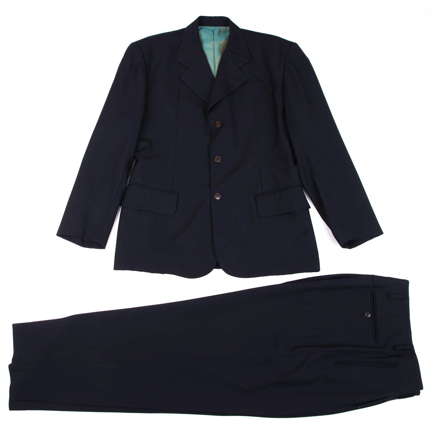 Jean Paul Gaultier Wool Tuck Pants in Navy, Size 48 Size US 32 / EU 48 - 15 Thumbnail