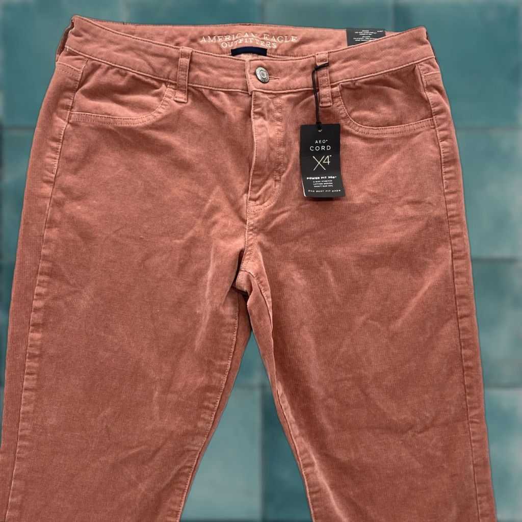 American Eagle Outfitters American Eagle Outfitters Corduroy Jeggings Women's 14 Brown Stretch Low Rise Skinny Ankle Jeans Size 24" / US 00 / IT 34 - 1 Thumbnail