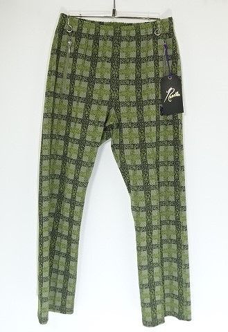 Needles Sweat Pants Checkered Polyester Logo Green Size US 28 / EU 44 - 1 Thumbnail