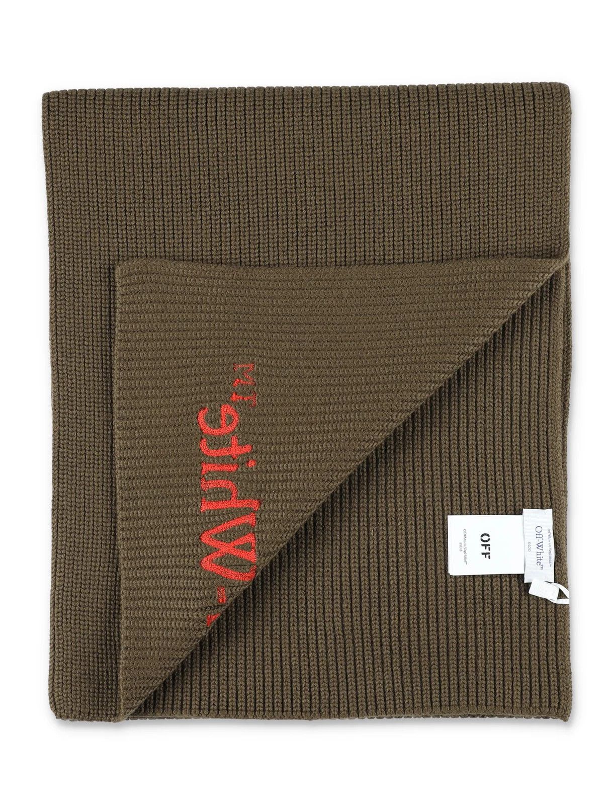 Off-White o1y0225 Size : OS / Logo Scarf in Military Green Size ONE SIZE - 2 Thumbnail