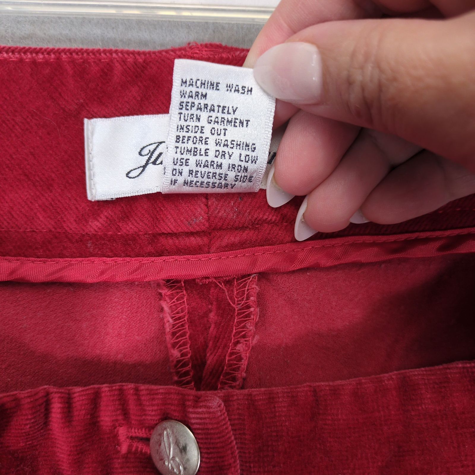 Vintage Judith Hart Women's 12 Red Velour Pants 26x30" Size 34" / US 12 / IT 48 - 5 Thumbnail