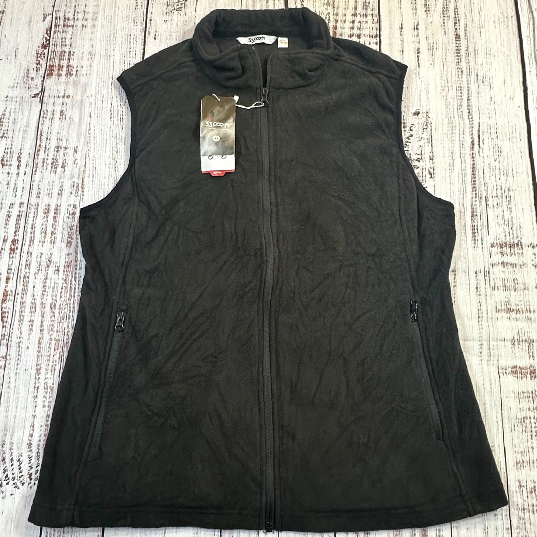 Vintage NWT 33,000 Ft Black Fleece Full Zip Vest USA Made Men's XL Shirt Vest Size US XL / EU 56 / 4 - 2 Thumbnail