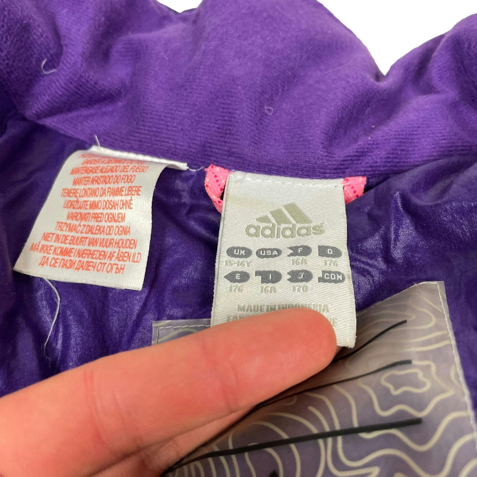 Adidas × Vintage Adidas Purple Long Sleeve Full Zip Puffer Jacket Medium Size M / US 6-8 / IT 42-44 - 14 Thumbnail