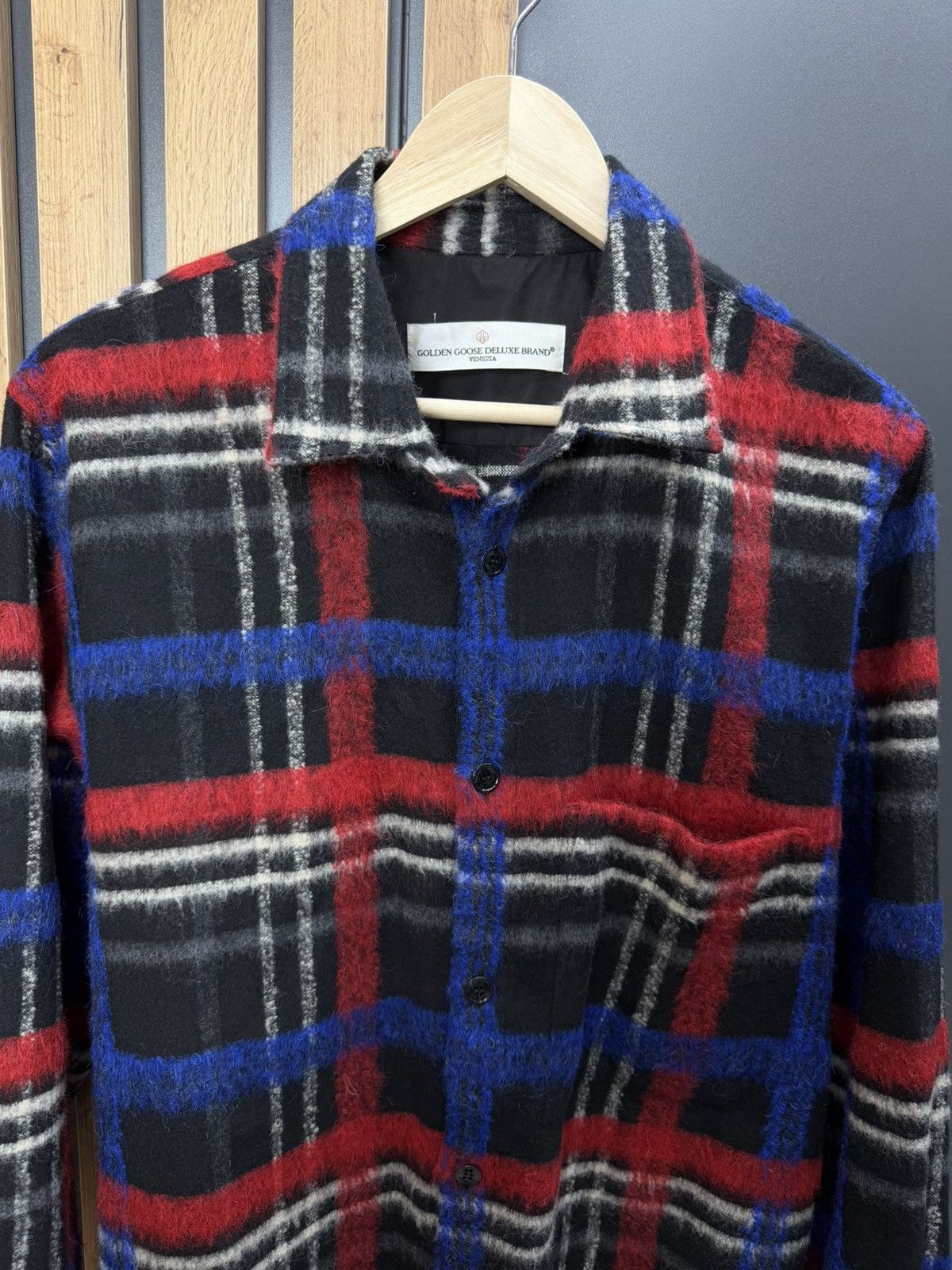 Golden Goose Golden Goose Deluxe Brand Plaid Wool Overshirt Jacket Size L Size US L / EU 52-54 / 3 - 3 Thumbnail
