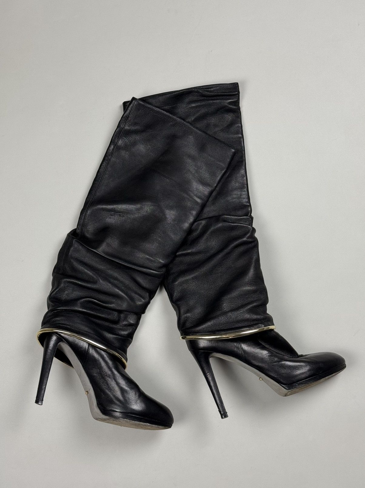 Sergio Rossi Sergio Rossi Ladies Leather Over The Knee Heeled Boots Size US 8.5 / IT 38.5 - 1 Thumbnail