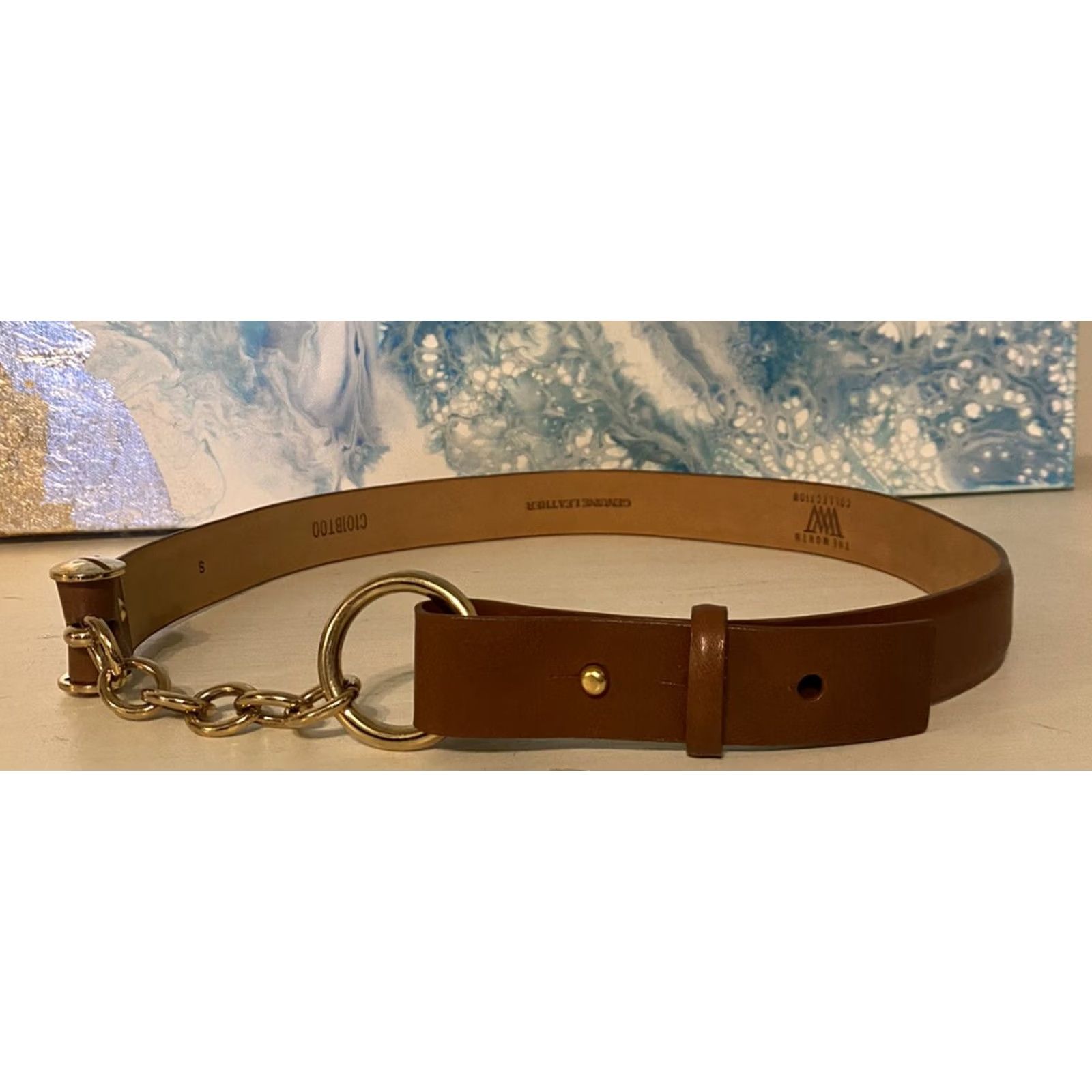 Vintage The World Collection Belt Chain Leather Buckle Genuine Leather Small Brown Womens C101BT00 S Size ONE SIZE - 2 Thumbnail