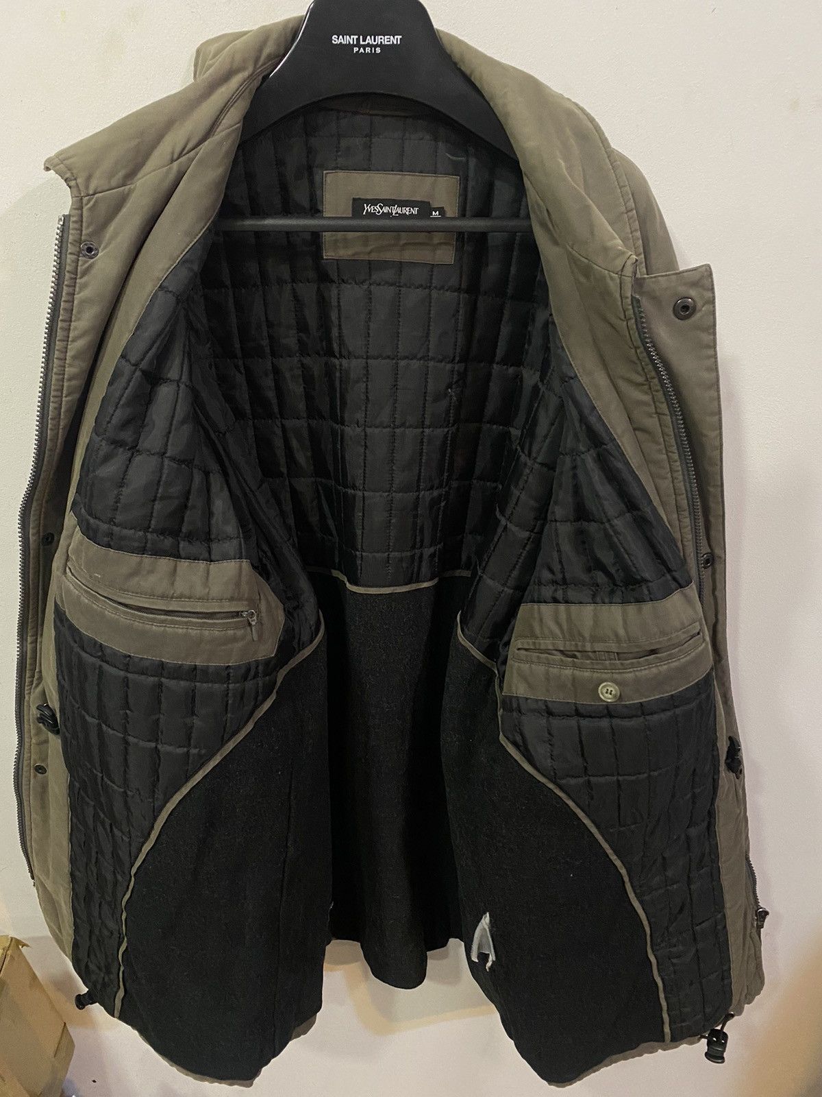 Yves Saint Laurent 90s Warm YSL Jacket Khaki Beige Parka Size US M / EU 48-50 / 2 - 4 Thumbnail