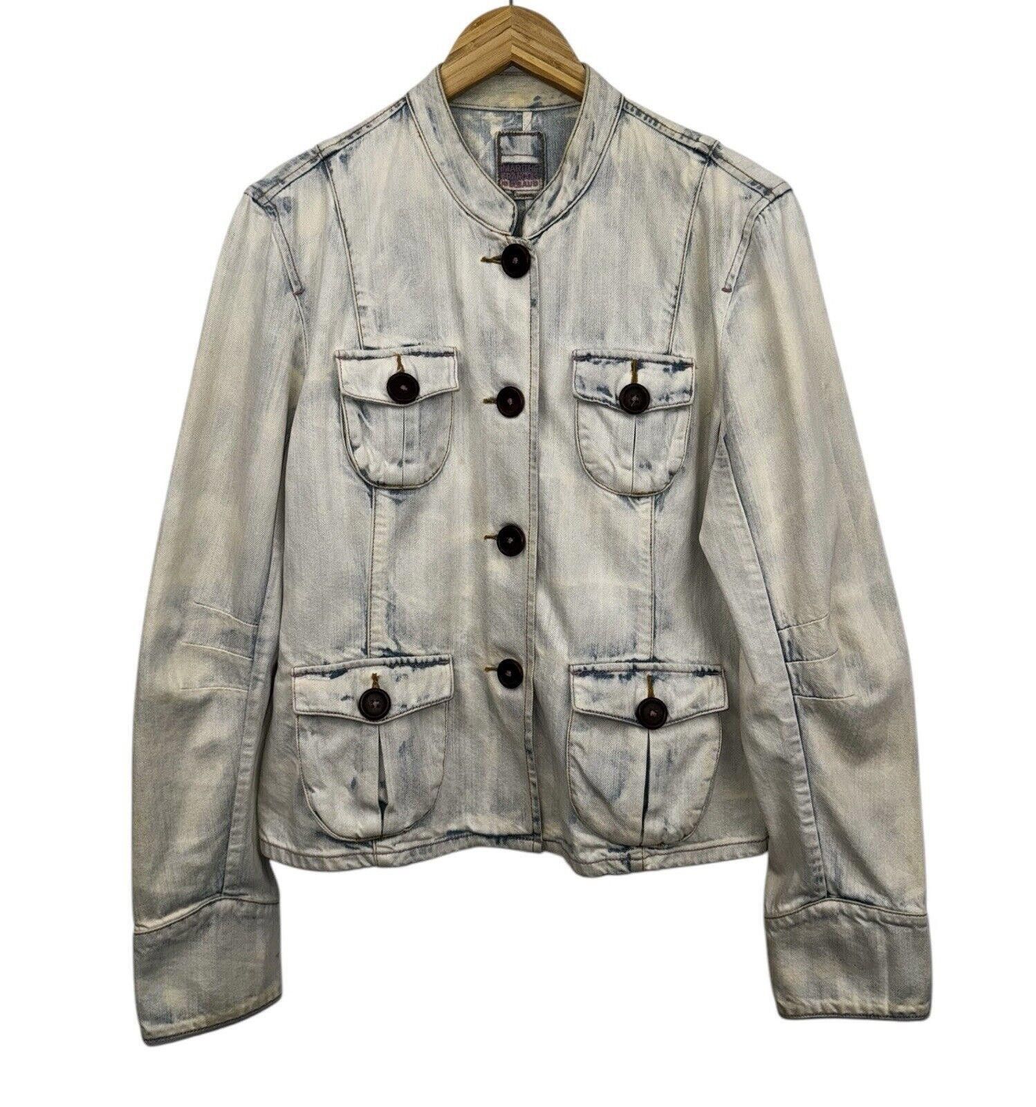 Marithe + Francois Girbaud Marithe Francois Girbaud M+FG Denim Jacket White Wash Sz L Size L / US 10 / IT 46 - 1 Thumbnail