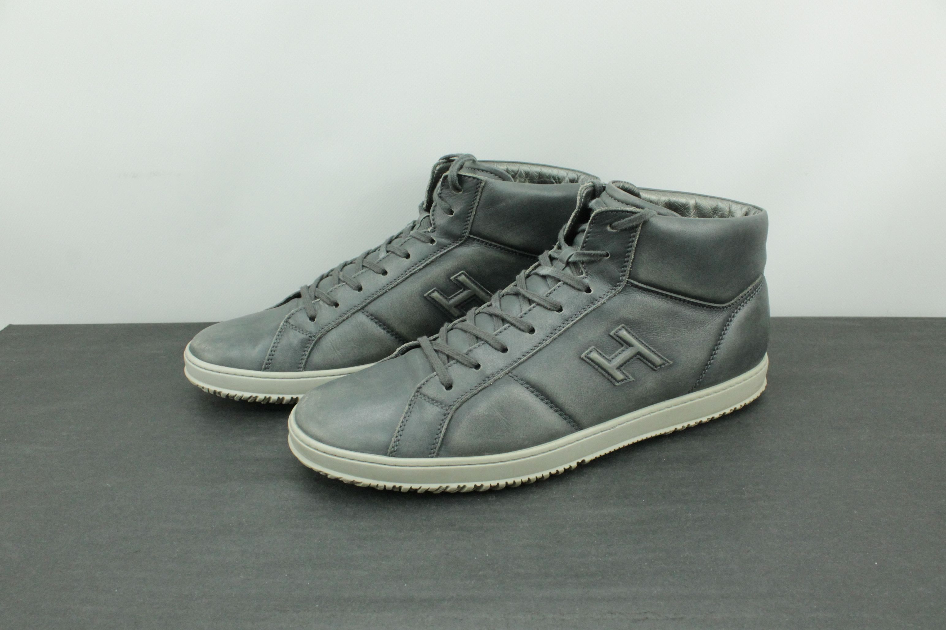 Hogan Hogan Hi-Top Gray Leather Sneakers Size US 10.5 / EU 43-44 - 4 Thumbnail