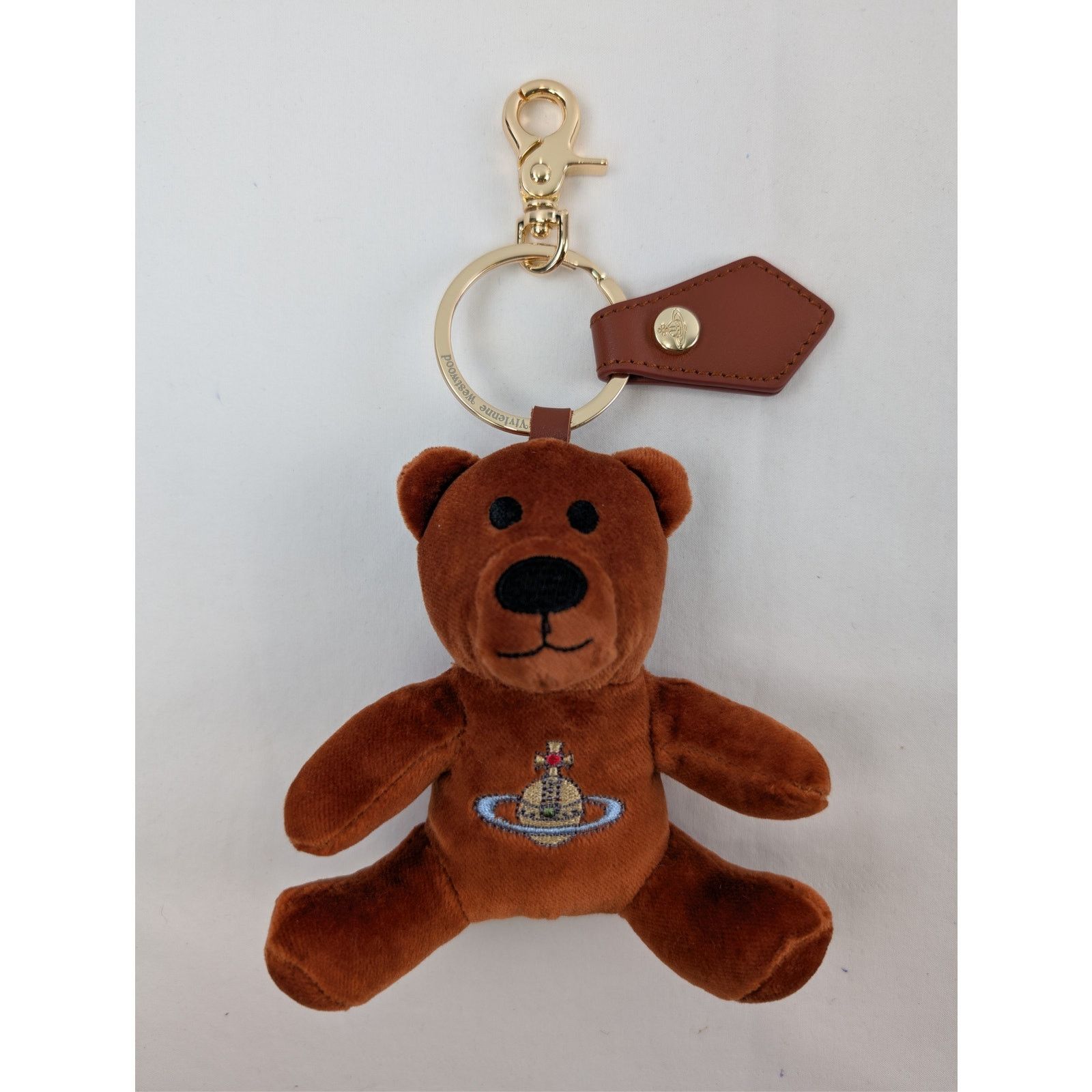 Vivienne Westwood o1rshd1 Size: OS / Teddy Bear Keyring in Burnt Orange Velvet Size ONE SIZE - 1 Thumbnail