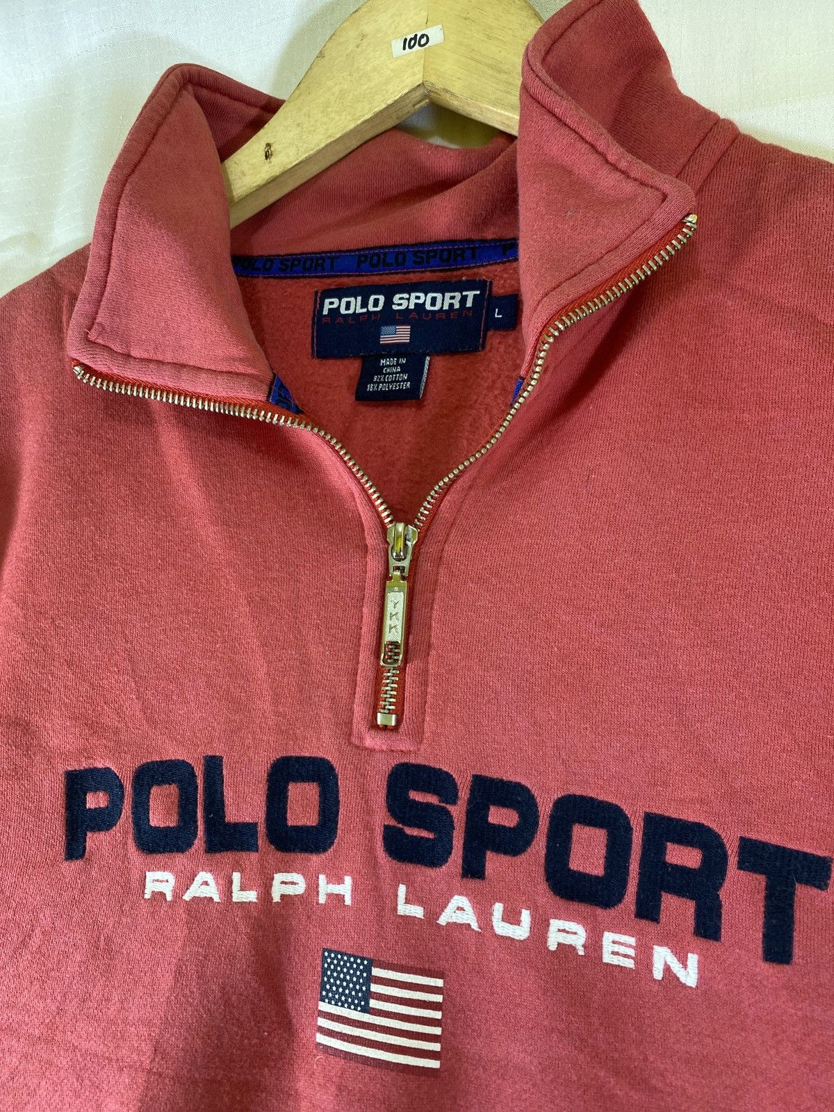 Polo Ralph Lauren vintage pullover half zip script polo sport Size US L / EU 52-54 / 3 - 1 Thumbnail
