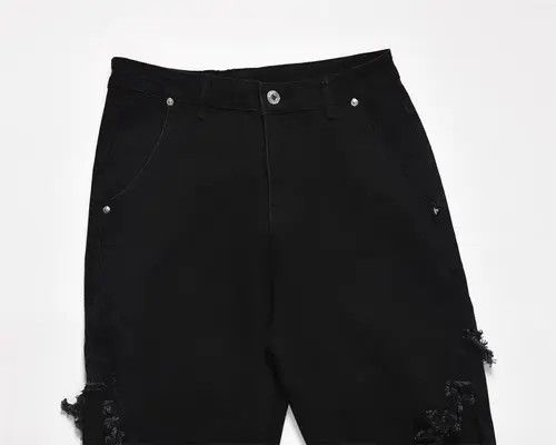 Japanese Brand × Jean Pants High street trend punk whisker patchwork flared jeans Size US 31 - 3 Thumbnail
