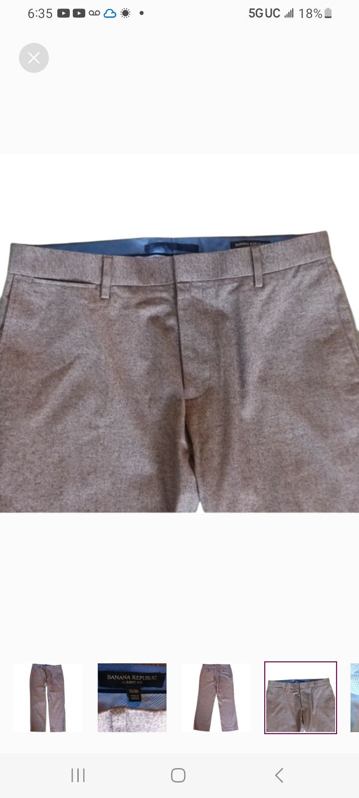 Banana Republic Banana Republic Classic Fit Cotton Pants Size US 33 - 4 Thumbnail