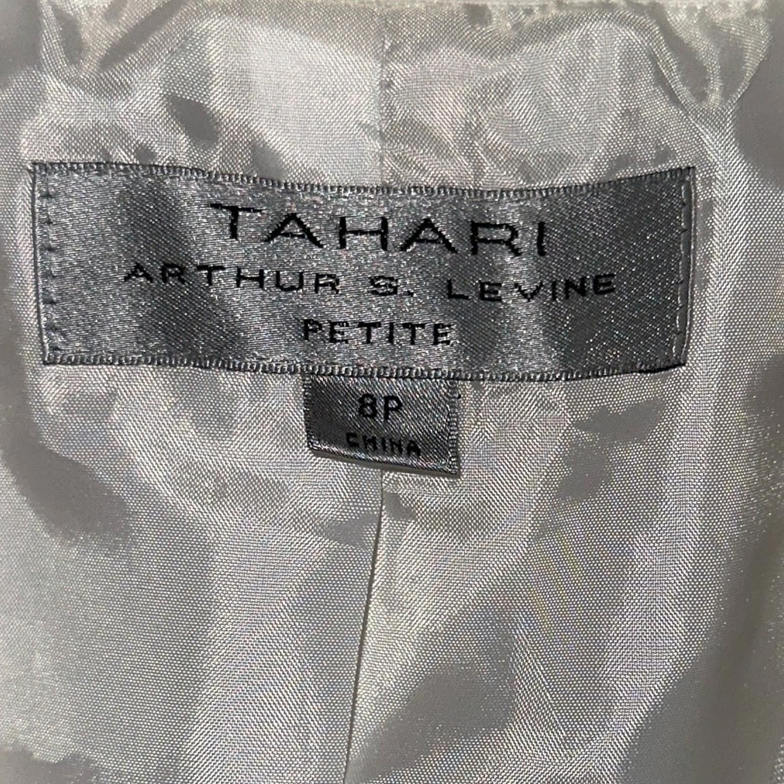 Elie Tahari Tahari Linen Blazer 8 P Women's White Size M / US 6-8 / IT 42-44 - 3 Thumbnail