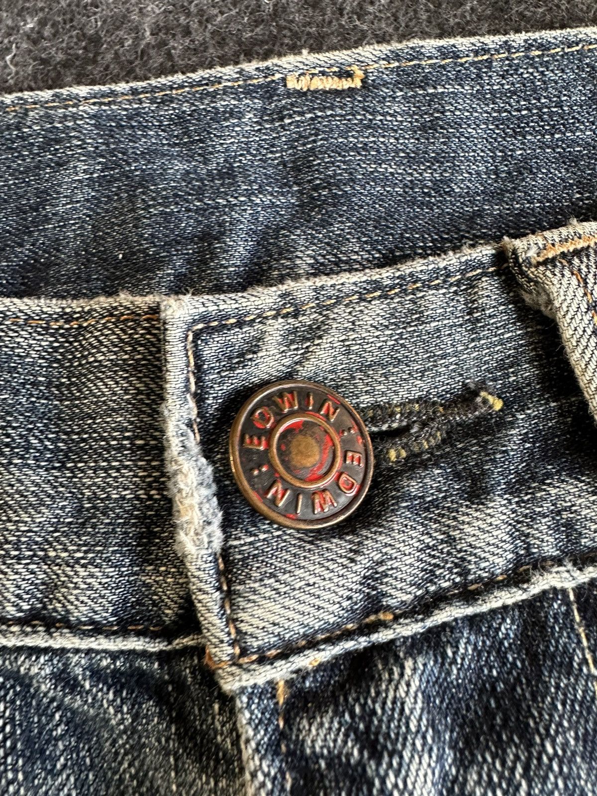14th Addiction Edwin Blue Trip 5001 Patches Flare Vintage Denim D516 Size US 28 / EU 44 - 14 Thumbnail