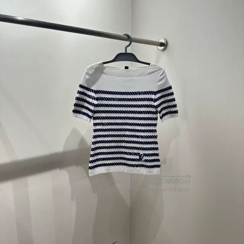 Louis Vuitton Louis Vuitton 25 SS Cord Stripe Logo Short Sleeve Size S / US 4 / IT 40 - 1 Thumbnail