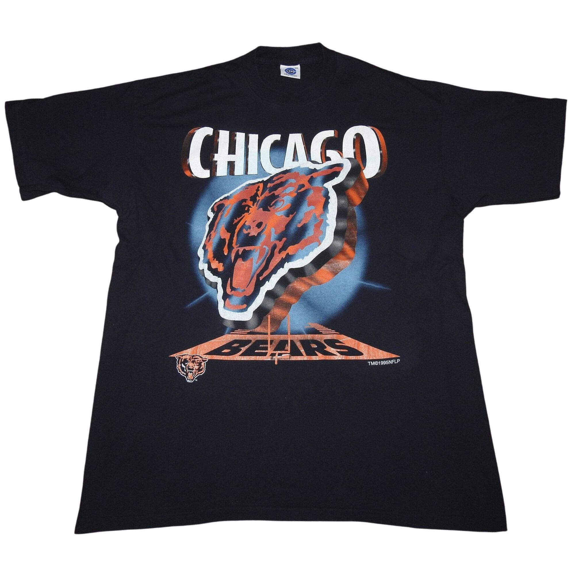 Vintage 1994 Chicago Bears 3D Logo NFL Short Sleeve T-Shirt