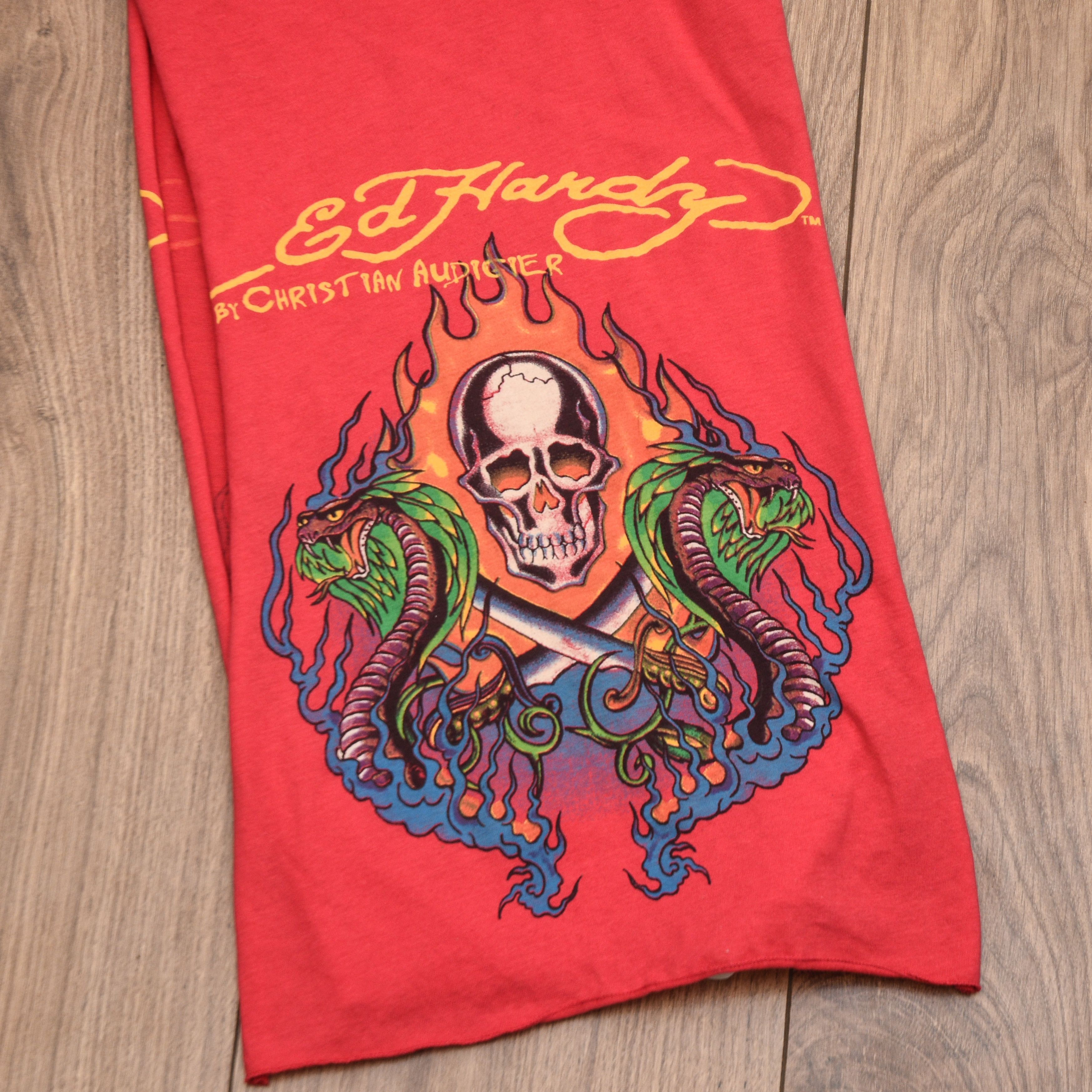 Ed Hardy Ed Hardy Christian Audigier Scarf Skull Snake Tattoo Y2K Size ONE SIZE - 3 Thumbnail
