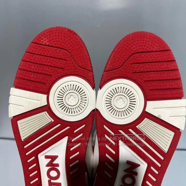 Louis Vuitton Louis Vuitton Trainer White and Red Patchwork Board Shoes Size US 8.5 / EU 41-42 - 7 Thumbnail