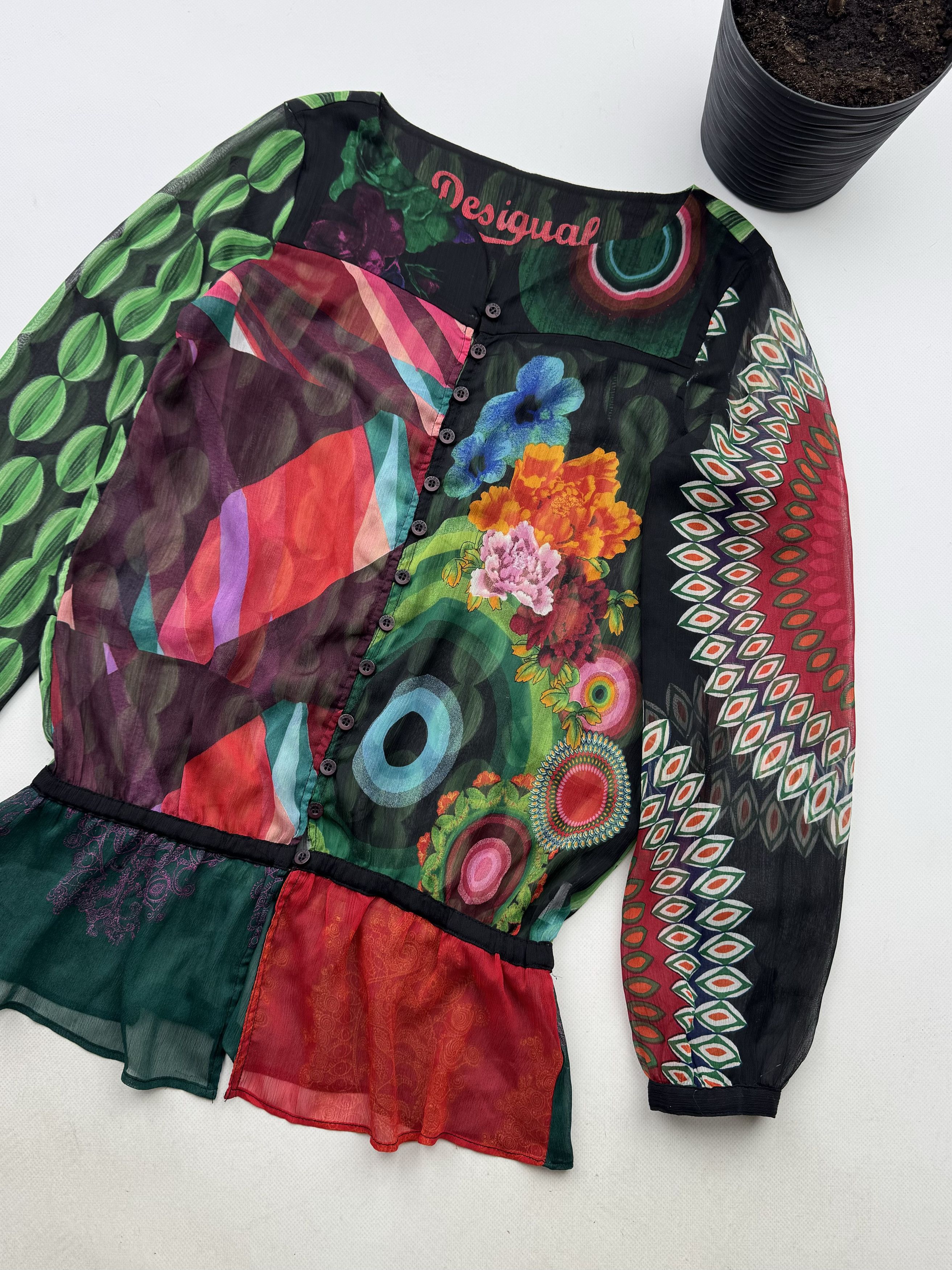 Desigual Desigual Printed Mesh Blouse (538) Size S / US 4 / IT 40 - 3 Thumbnail