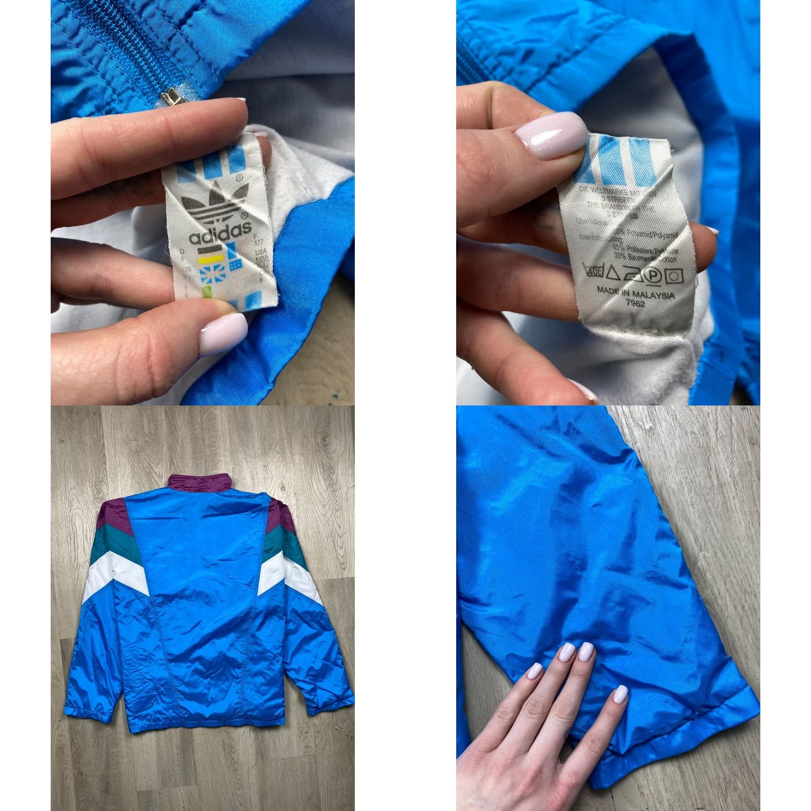 Adidas ADIDAS Track Jacket Track Pants 90s Vintage Mens Nylon XL Blue Tracksuit Mens 90s Size 46R - 8 Thumbnail