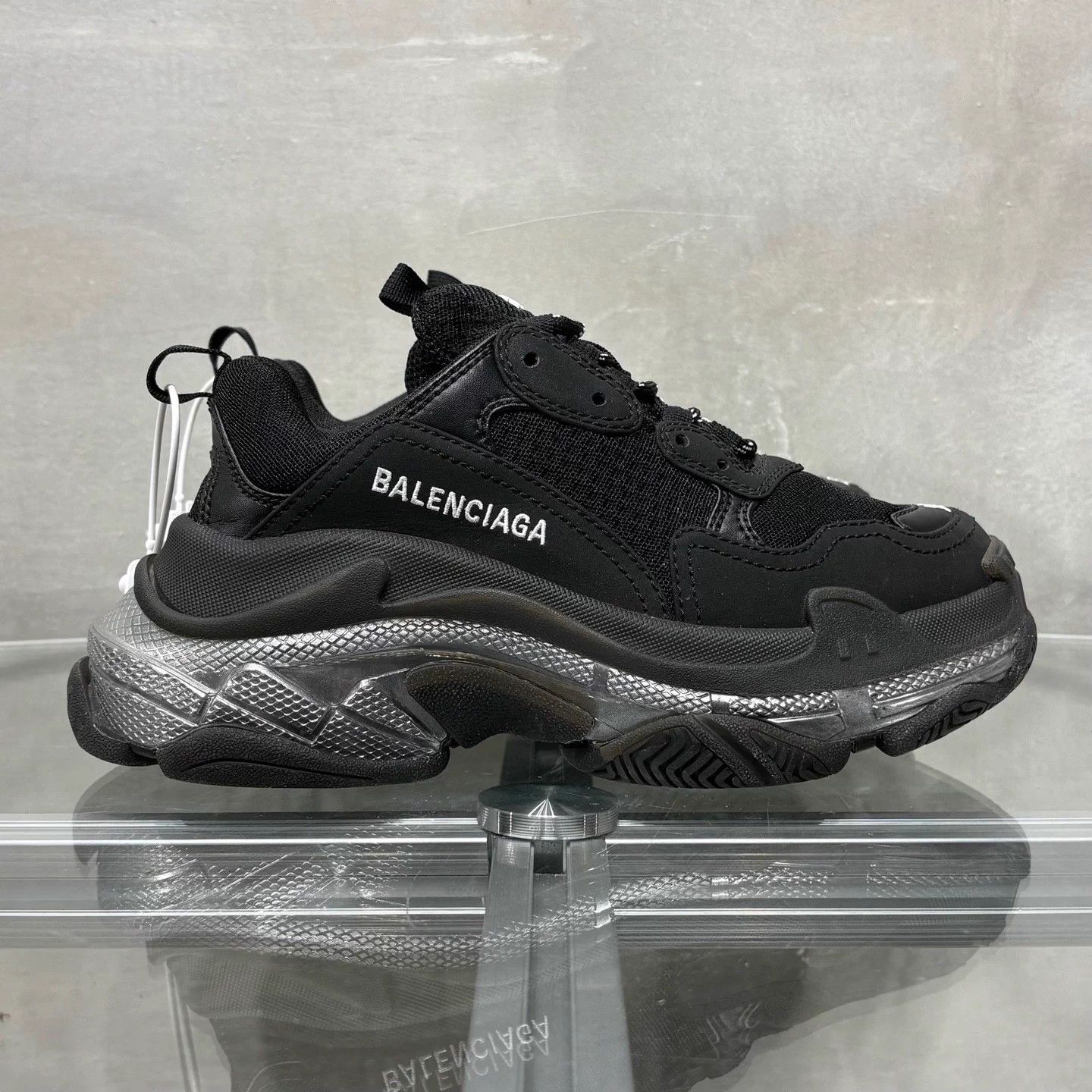 Balenciaga Balenciaga BLCG Triple S Black Silver Women's 36 Size US 5.5 / IT 35.5 - 4 Thumbnail