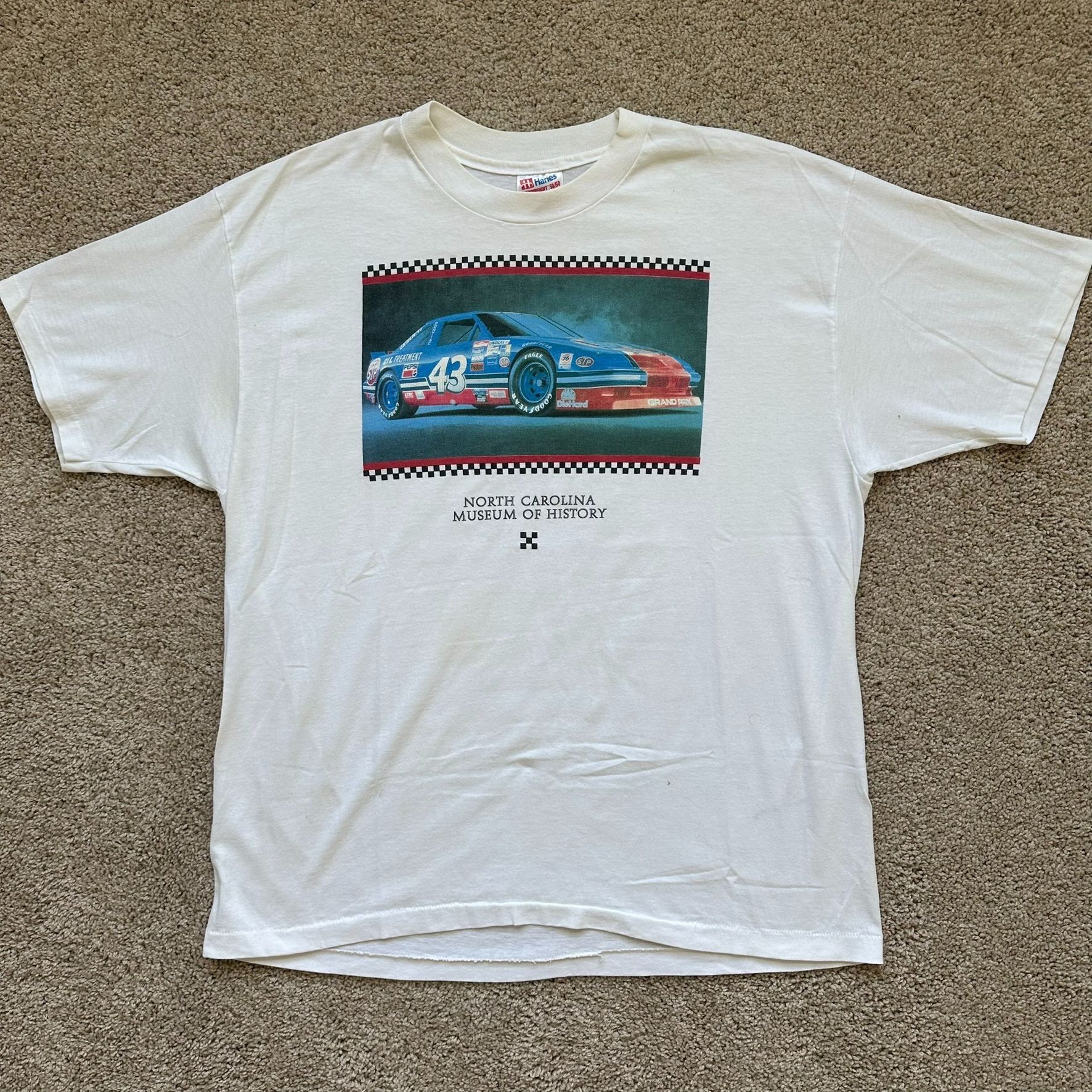 Hanes Vintage 90s NASCAR Richard Petty T-Shirt Single Stitch North Size US XL / EU 56 / 4 - 6 Thumbnail
