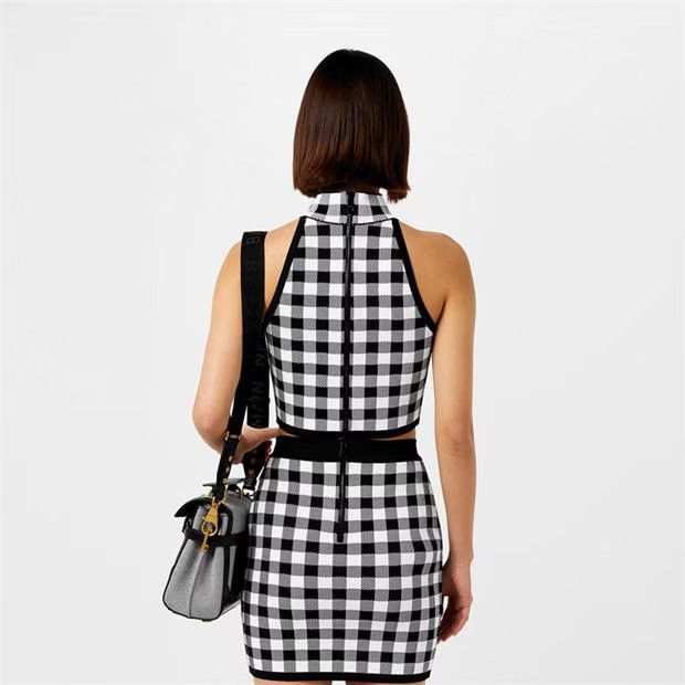 Balmain o1g2r1mq0924 Tank Tops in Black & White Size XS / US 0-2 / IT 36-38 - 4 Thumbnail