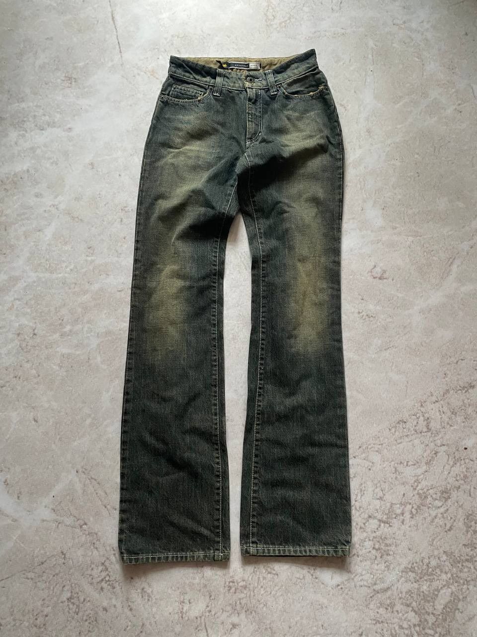 Designer Vintage MaxMara Faded Bootcut Flared Jeans Luxury Y2K Size 26" / US 2 / IT 38 - 1 Thumbnail