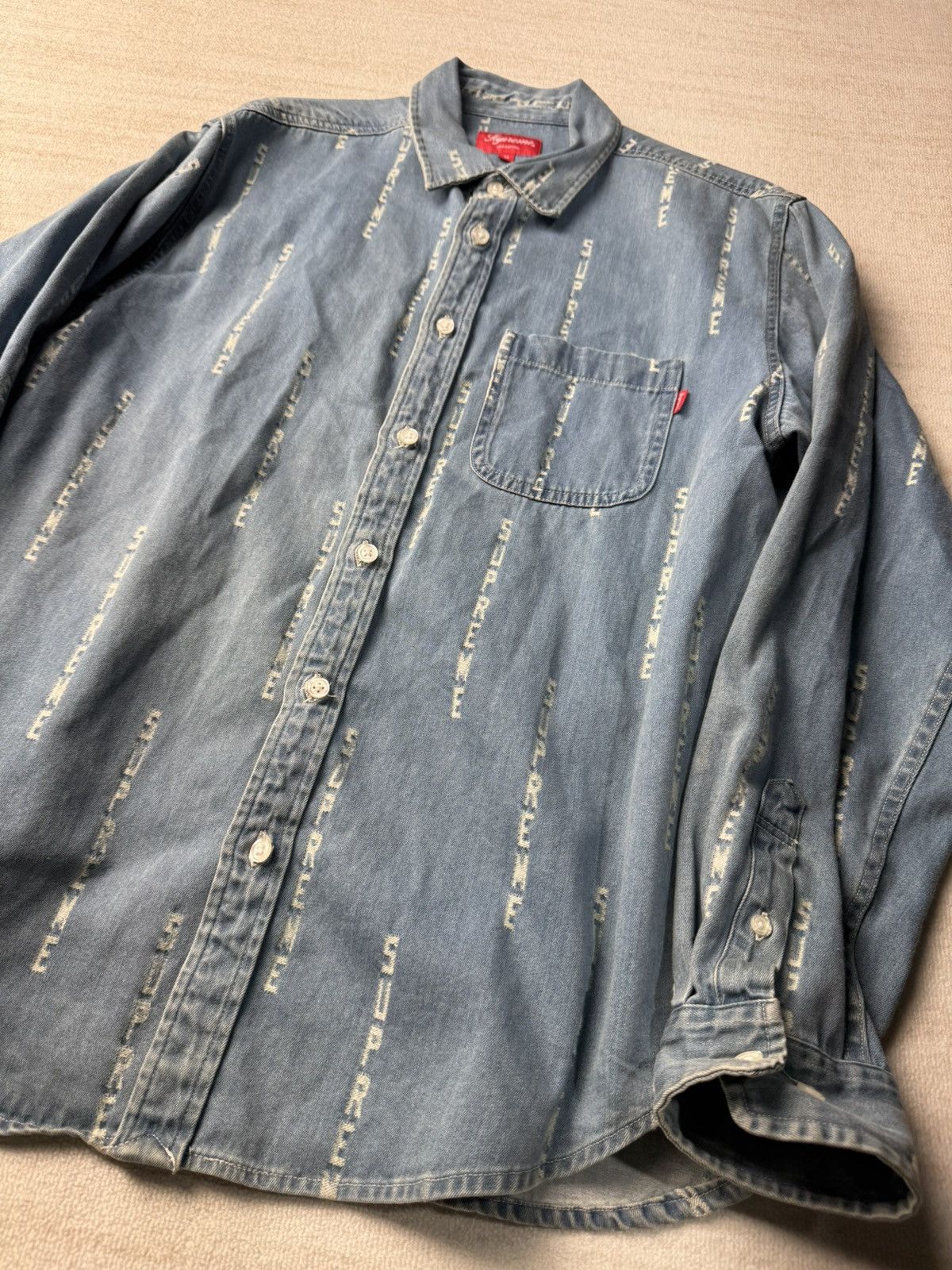Supreme Supreme logo stripe jacquard denim shirt M Size US M / EU 48-50 / 2 - 2 Thumbnail