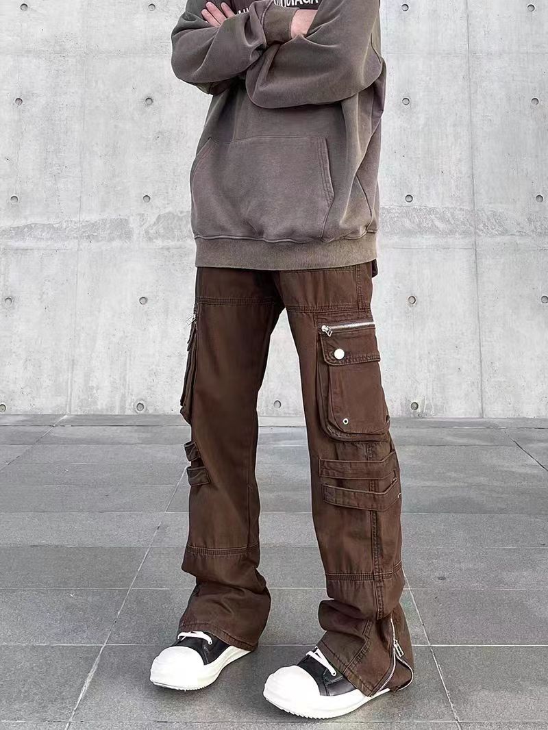 Japanese Brand × Jean High street zip pocket micro flare cargo trousers Size US 30 / EU 46 - 1 Thumbnail