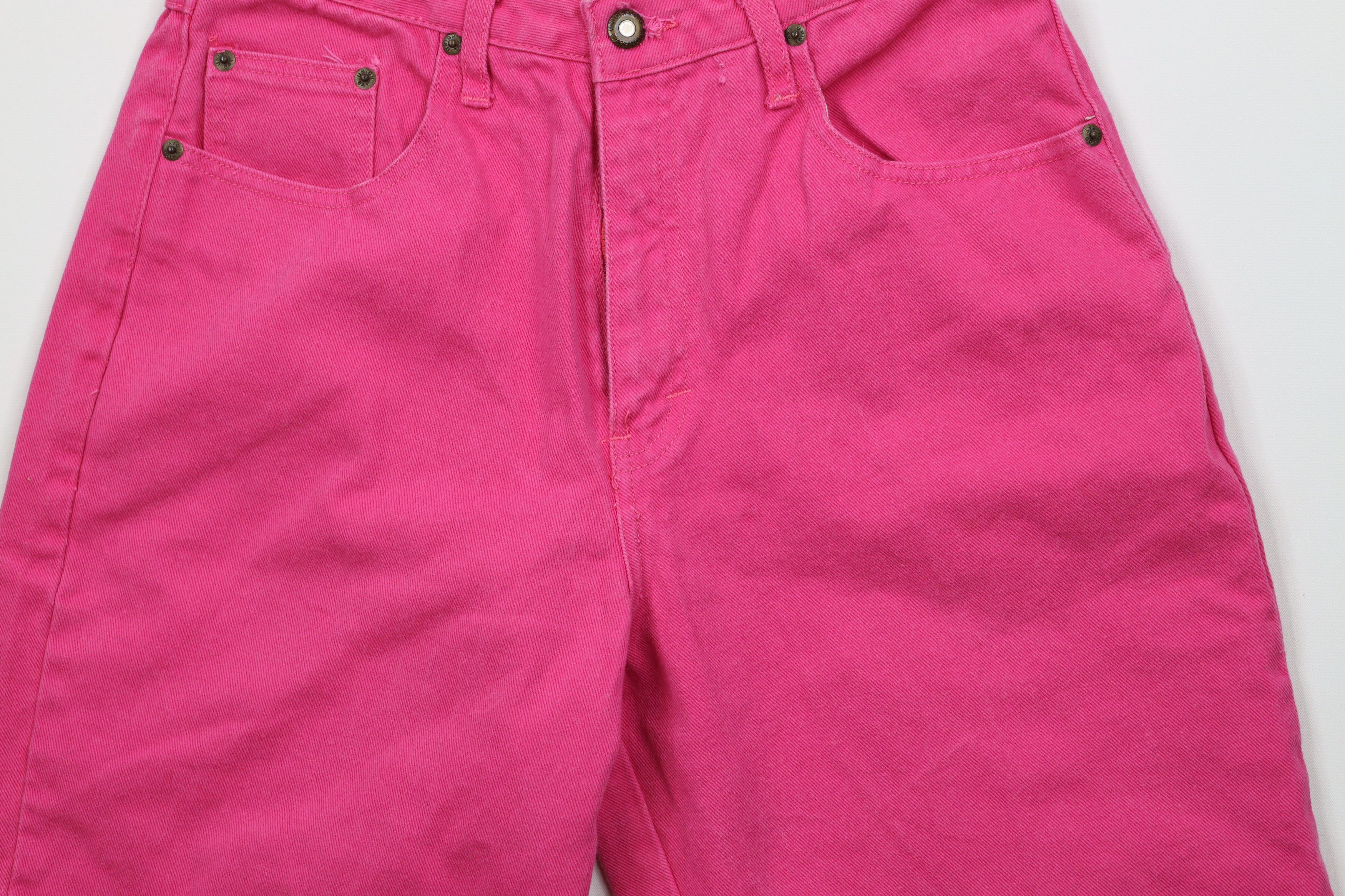 Vintage Vintage 90s Streetwear Fit Denim Jean Shorts Jorts Pink Size 34" / US 12 / IT 48 - 3 Thumbnail