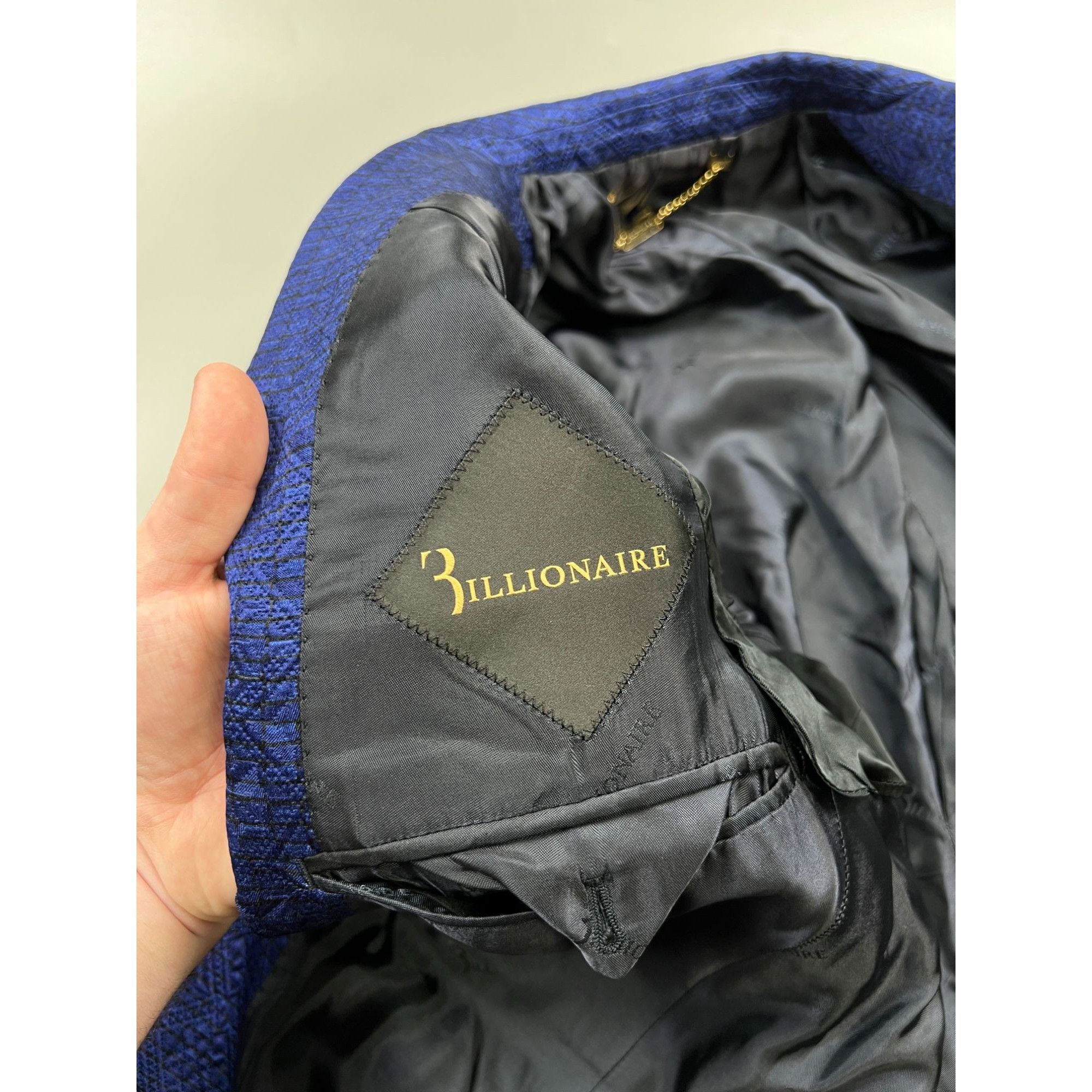 Billionaire Couture Billionaire Couture Silk Wool Patterned Blazer (Y0989) Size 48R - 8 Thumbnail